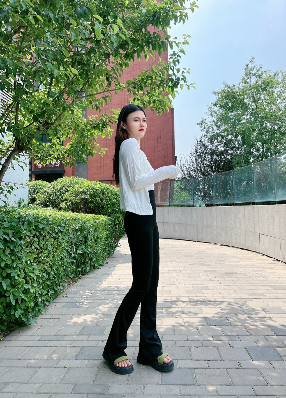 LinLin优品时尚夏季微喇鲨鱼裤 瑜伽收腹提臀一步到位 高腰设计拉长比例