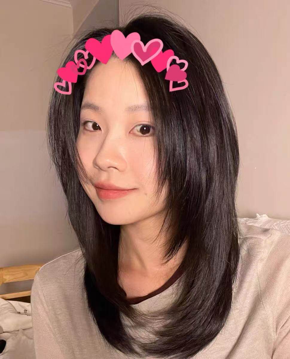 唯俏真人发丝全头套假发 层次感偏分锁骨发设计 随意分缝自然逼真