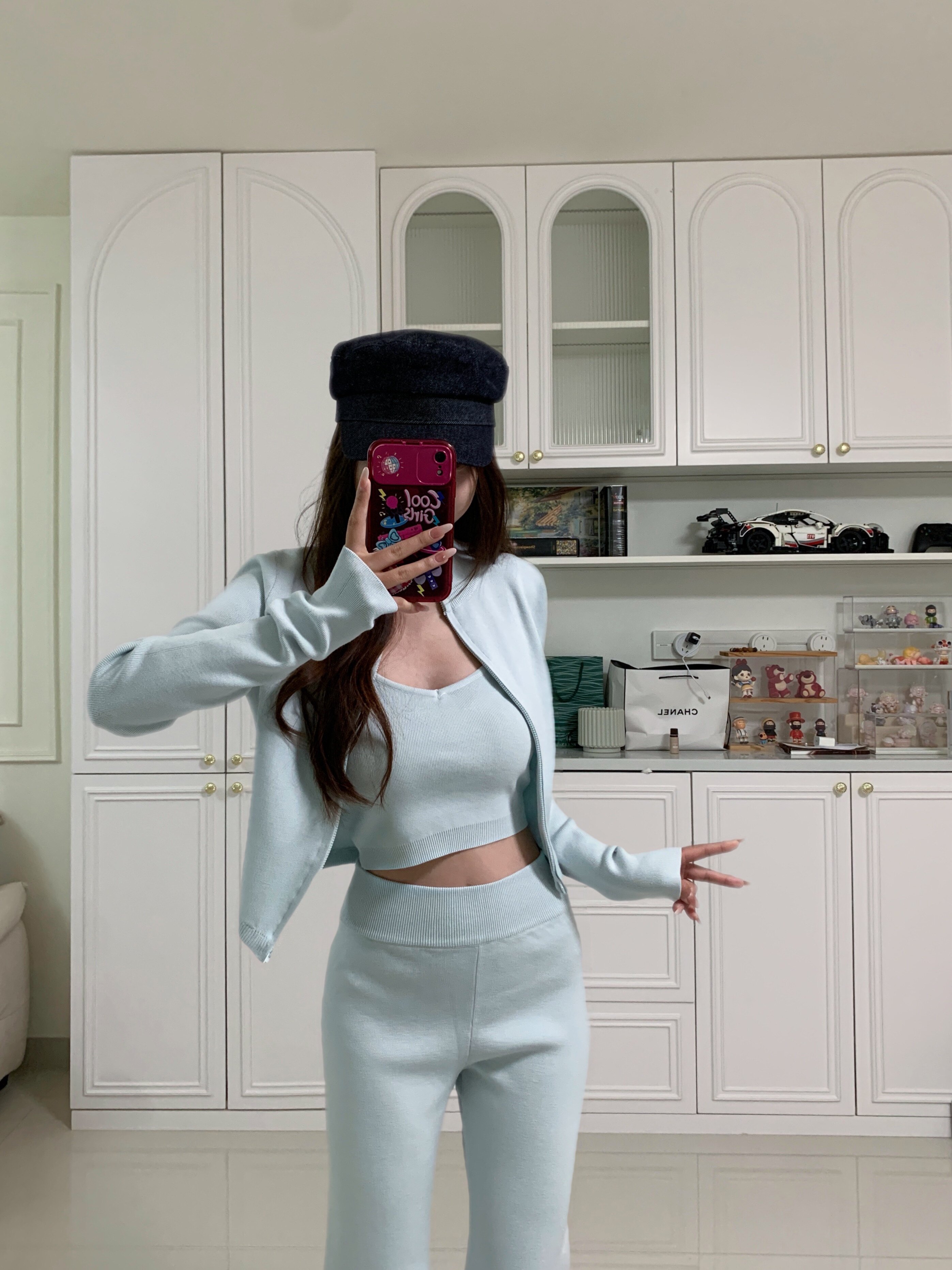 RUOYU若语S曲线休闲三件套 吊带+裤子+开衫一套搞定早春穿搭