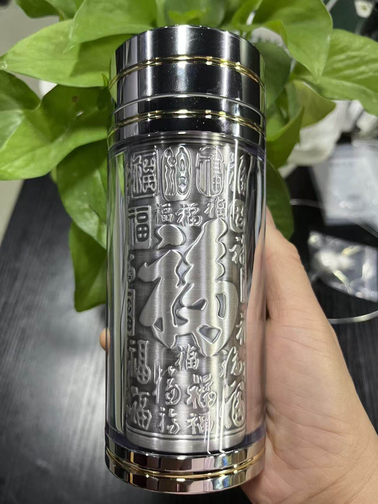 銀盃子999純銀雲南雪花銀水杯純銀內膽保溫杯足銀茶杯熟銀食用級-淘寶