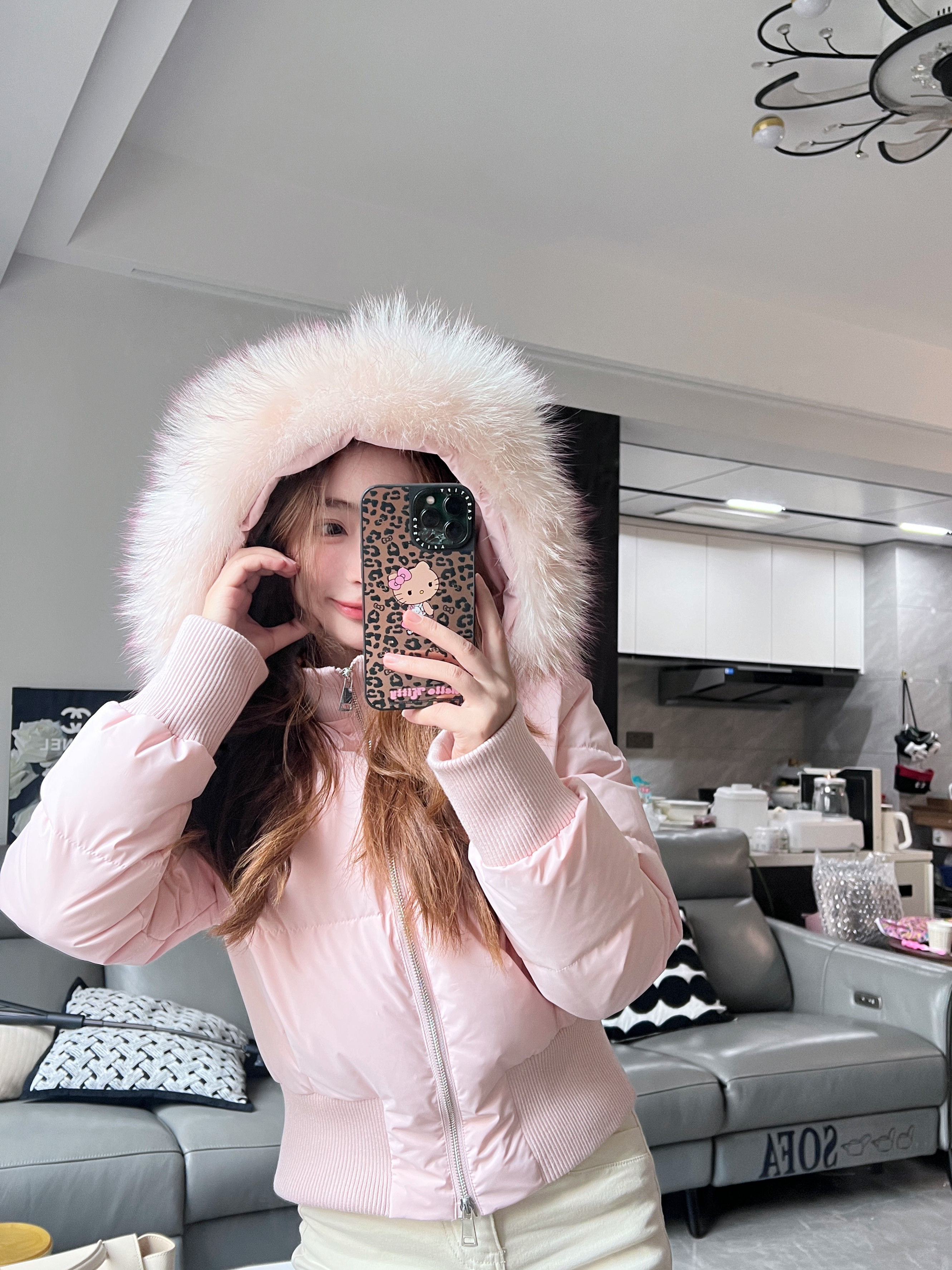 RUOYU若语半永久韩女裤 加绒修身设计保暖不臃肿 高腰小脚裤型拉长比例