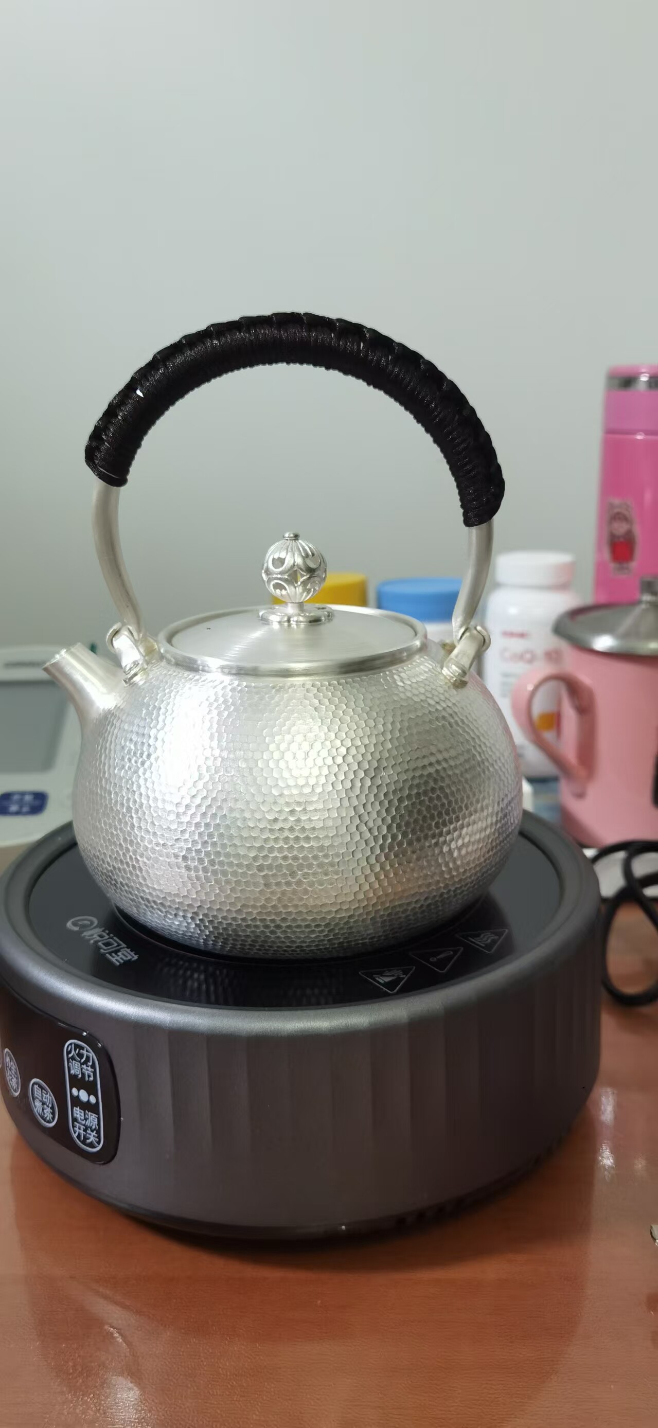 歸銀堂純銀手工燒水壺日本銀器泡茶茶具中式提樑防燙-Taobao-Tmall