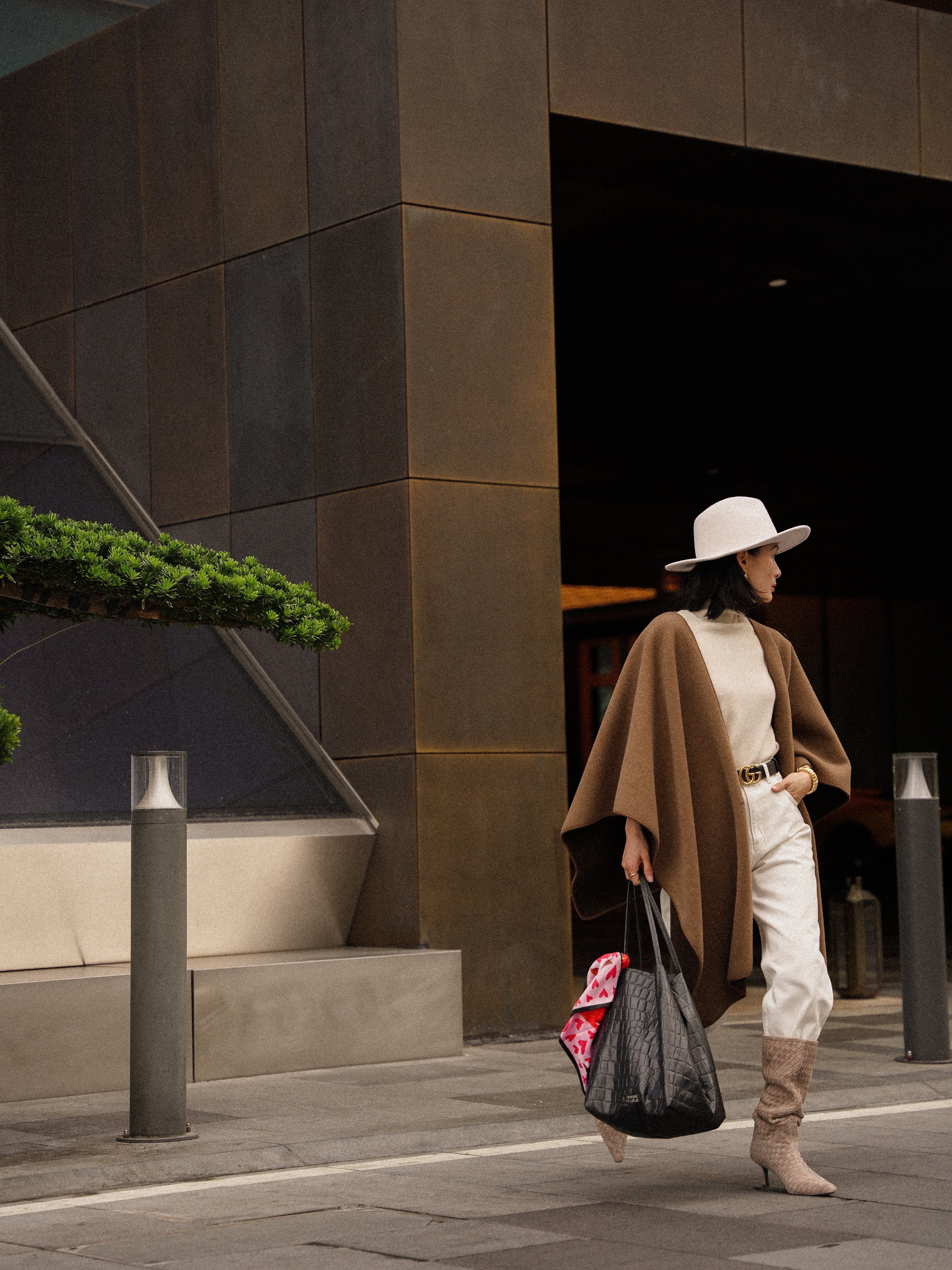 Le' Murmure冬季时尚羊反绒长筒靴堆堆设计慵懒随性 高跟拉长腿部比例