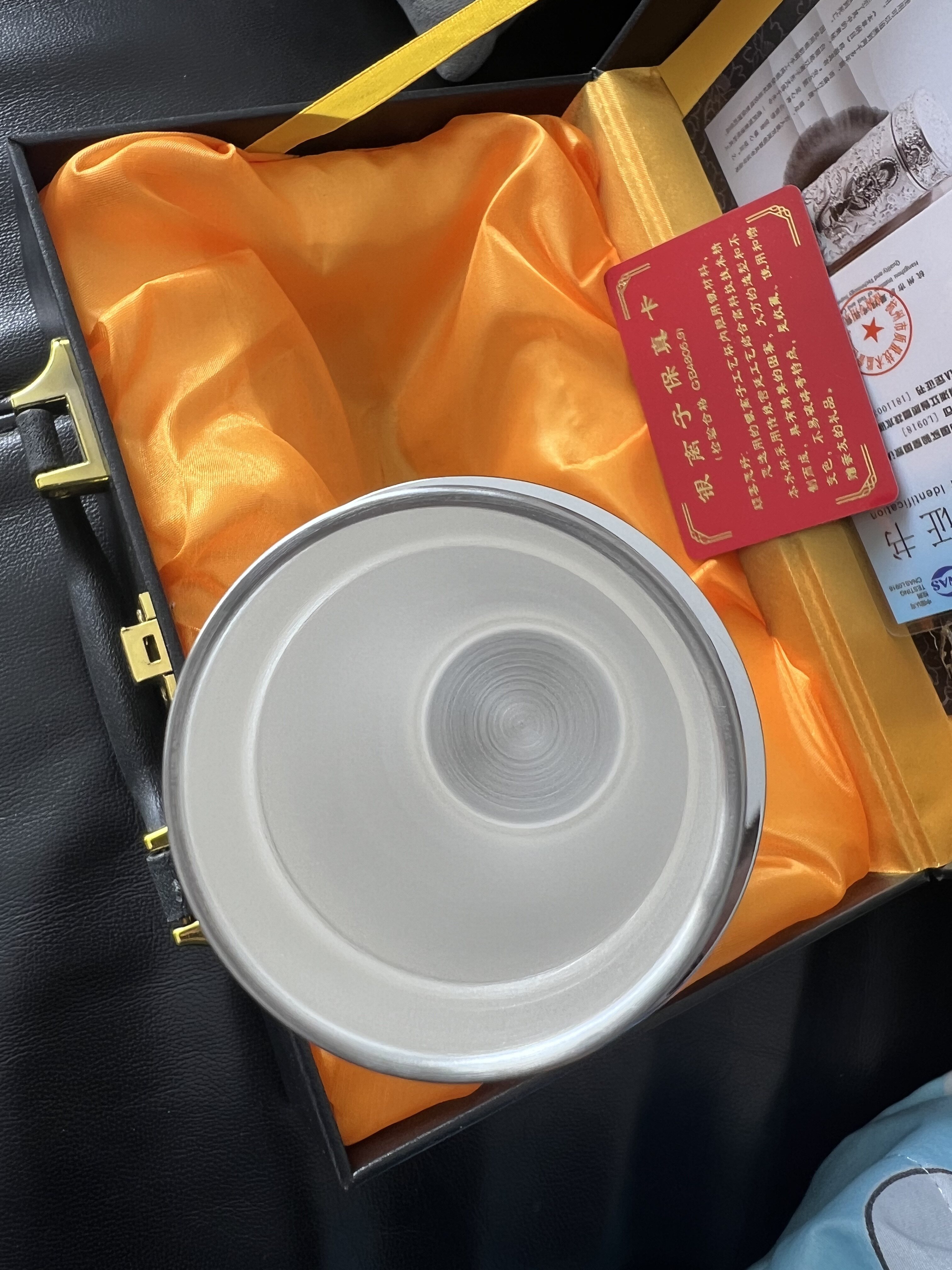 999純銀保溫杯北歐風格銀杯子足銀內膽保溫杯大容量茶杯