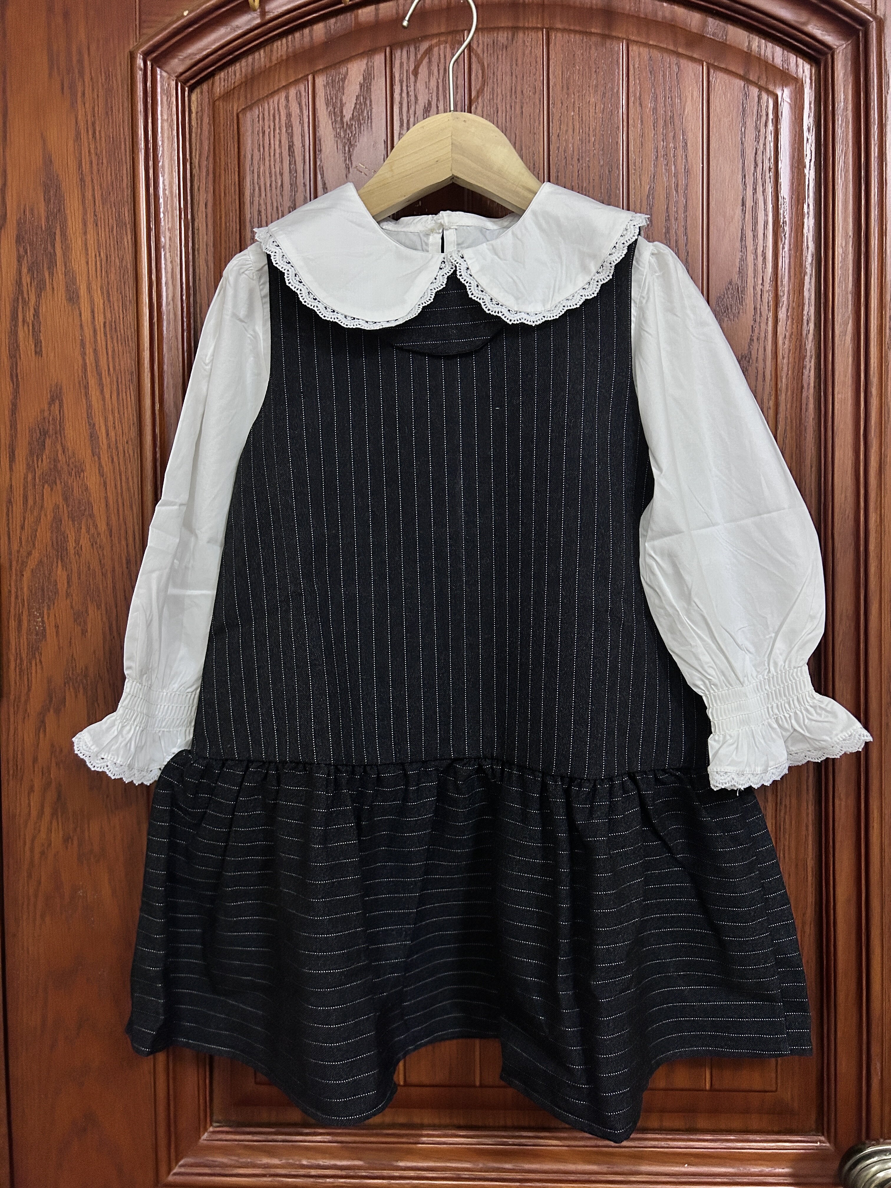 Customer photo for Pinafore Dress + Blouse Set, 120cm