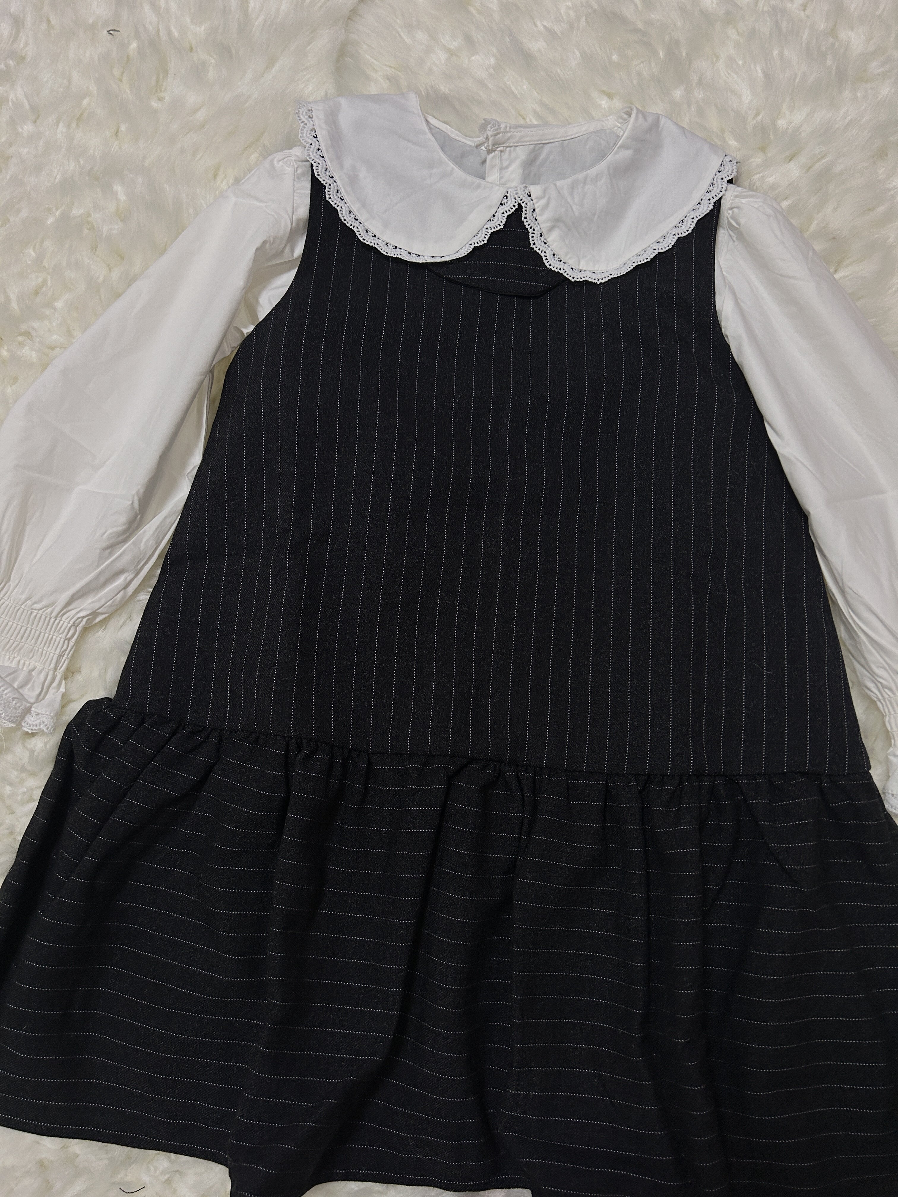 Customer photo for Pinafore Dress + Blouse Set, 120cm