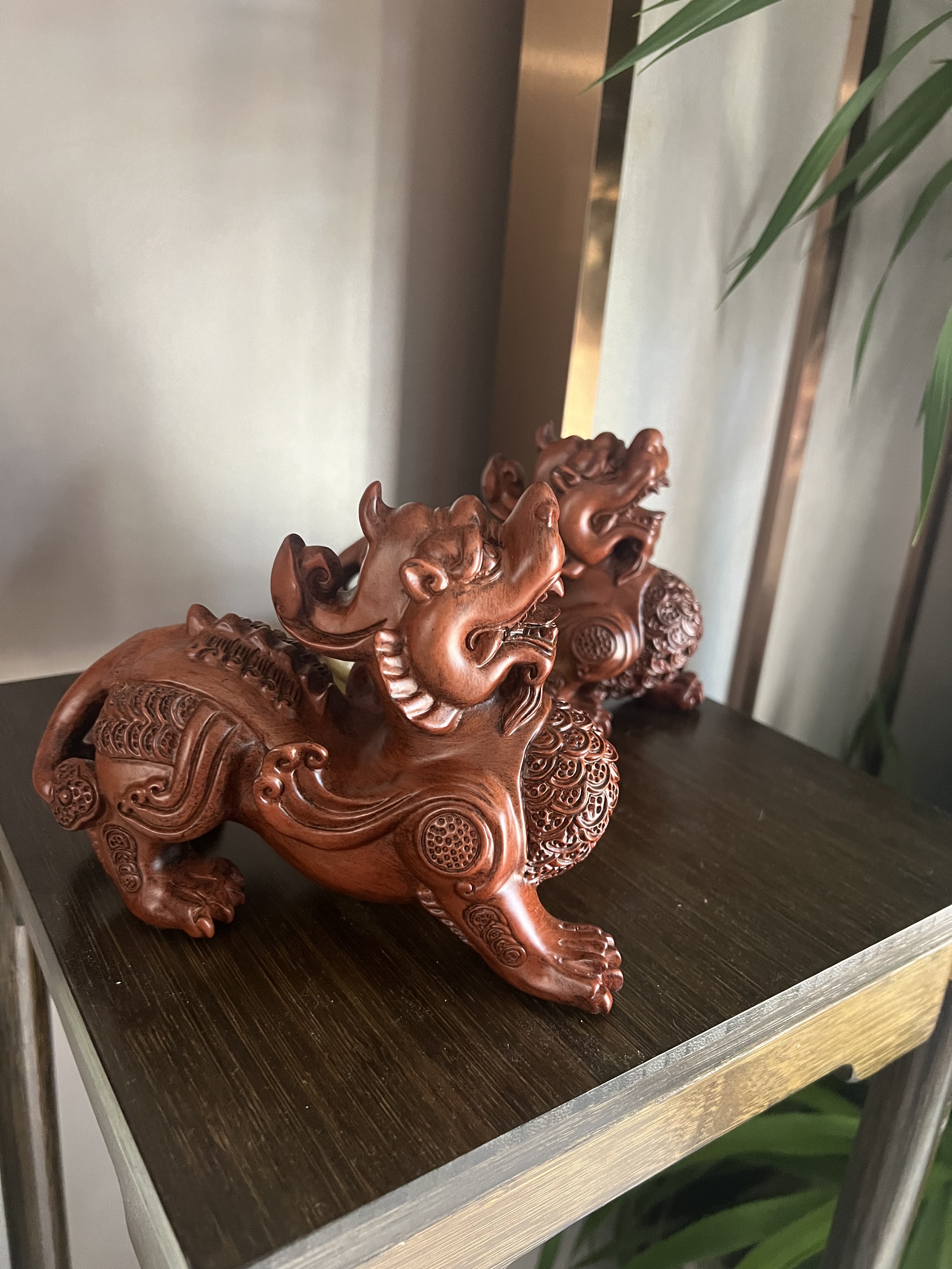 實木雕刻貔貅擺件一對大號貔貅皮丘辦公室客廳裝飾店鋪開業送禮品