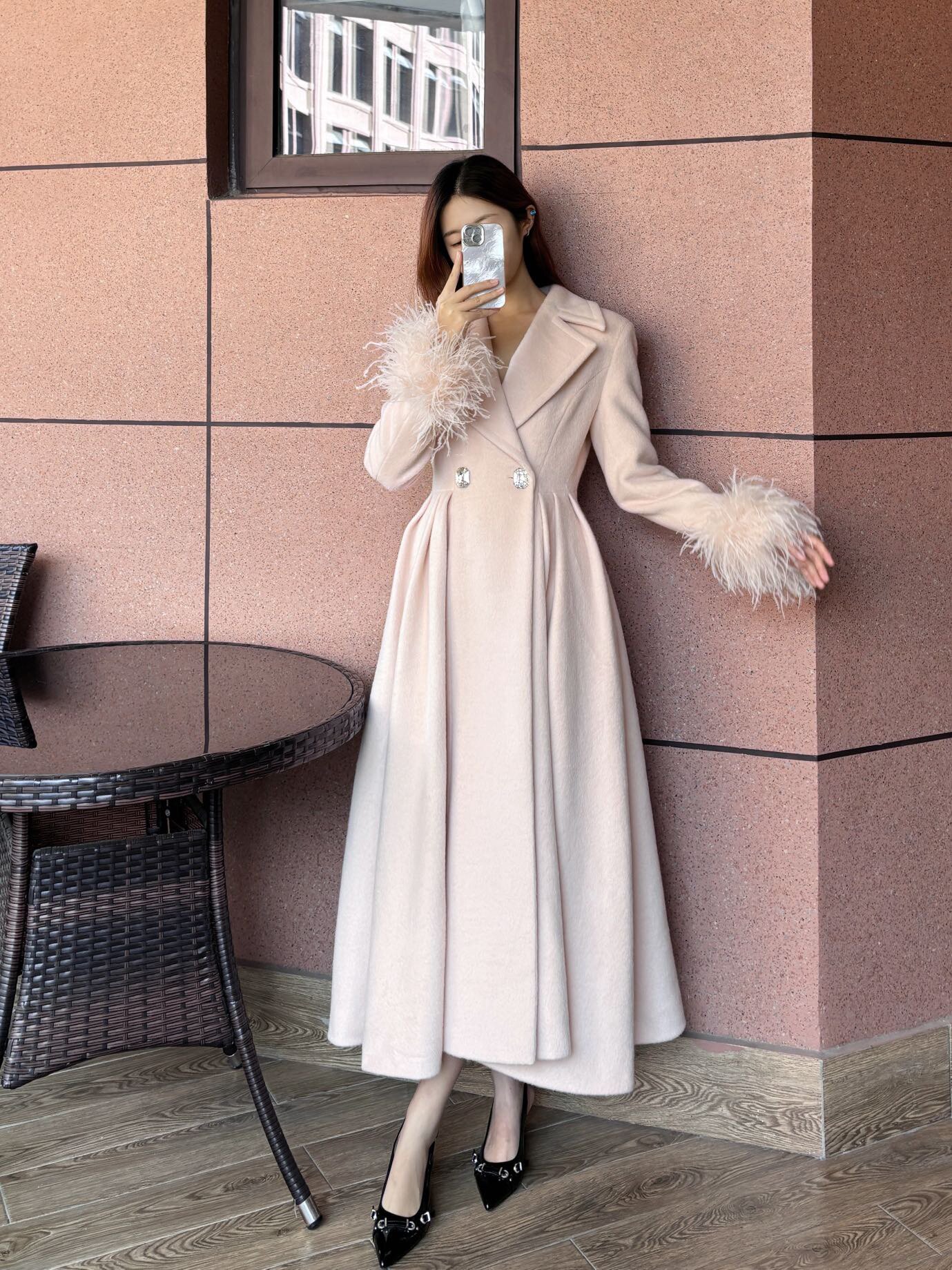 徐如蓝同款Maison Wester冬季千金风大衣，毛呢双面呢H型廓形不挑身材