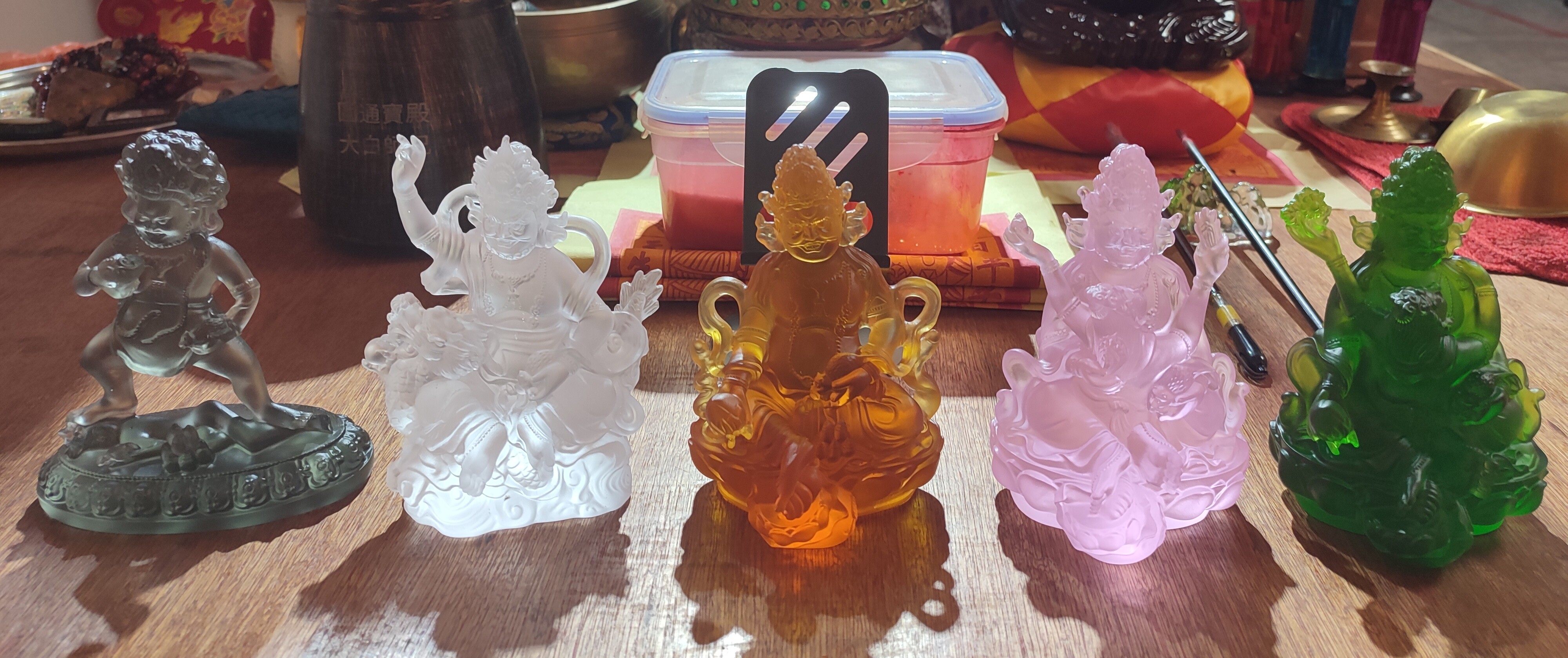 仁】『琉璃製・細密彫・描金・彩繪・福綠財神像・仏教古美術・供養品 