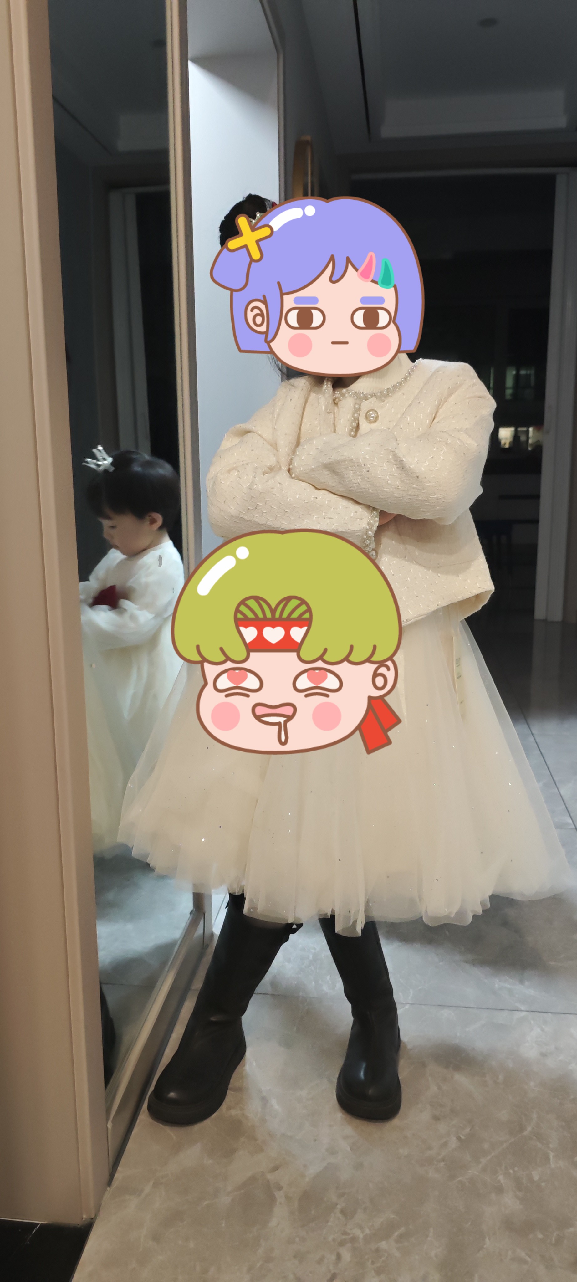 Customer photo for Jacket + Pinafore Set, 140cm