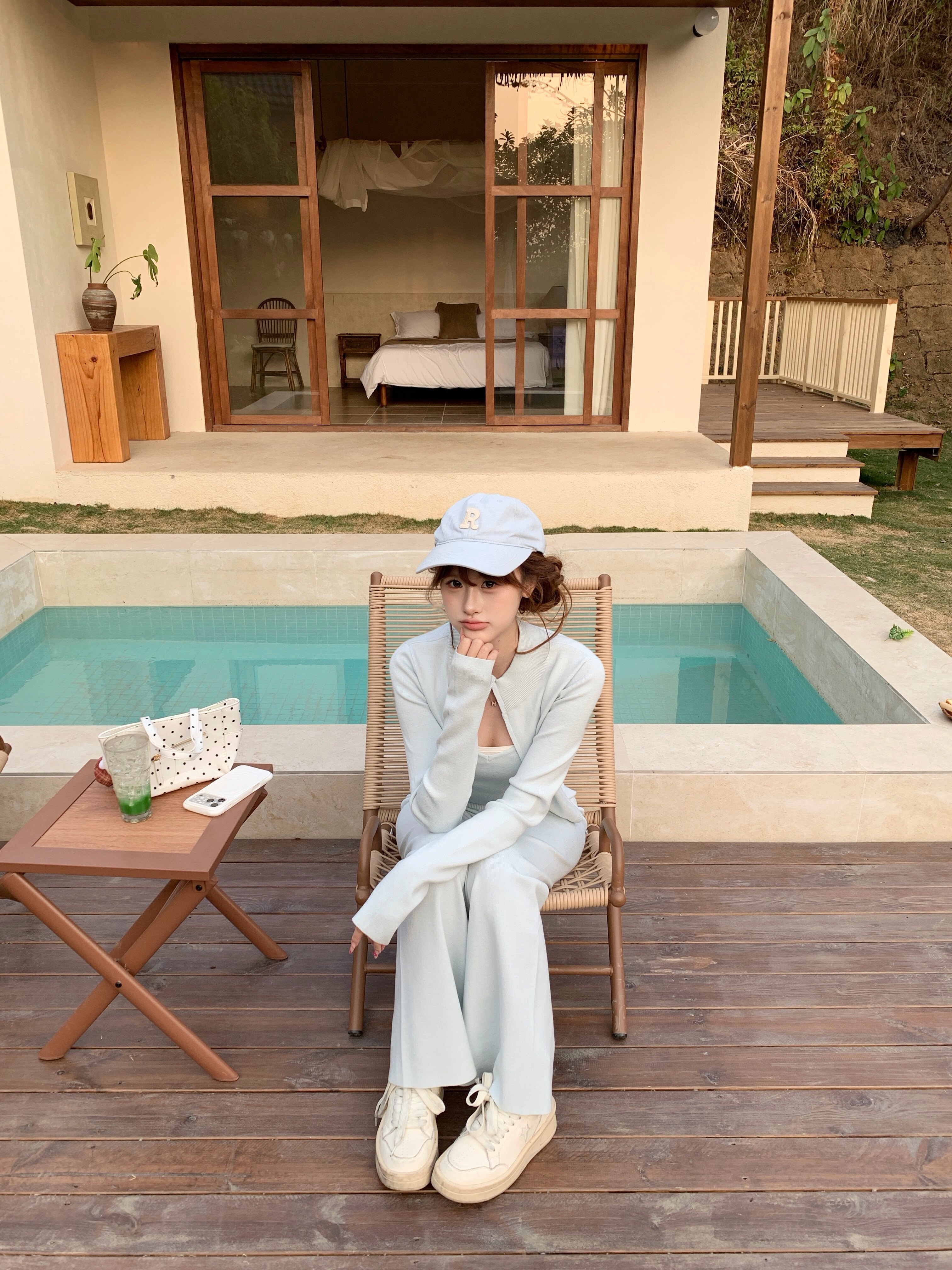 RUOYU若语S曲线休闲三件套 吊带+裤子+开衫一套搞定早春穿搭