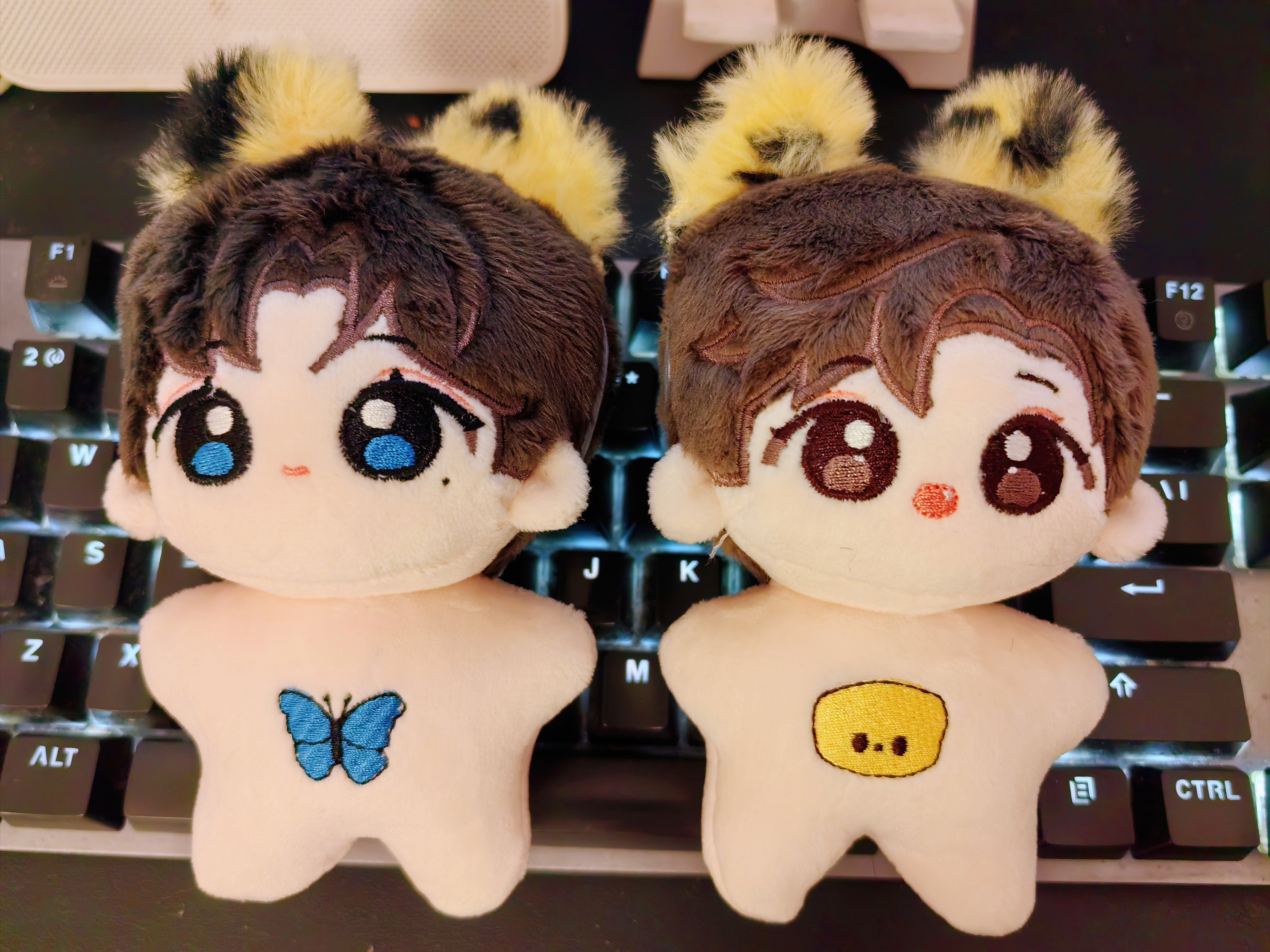 黃星邱鼎傑花生cp垂涎狼兔花詠盛少遊10cm有耳朵棉花娃娃Q版愛豆