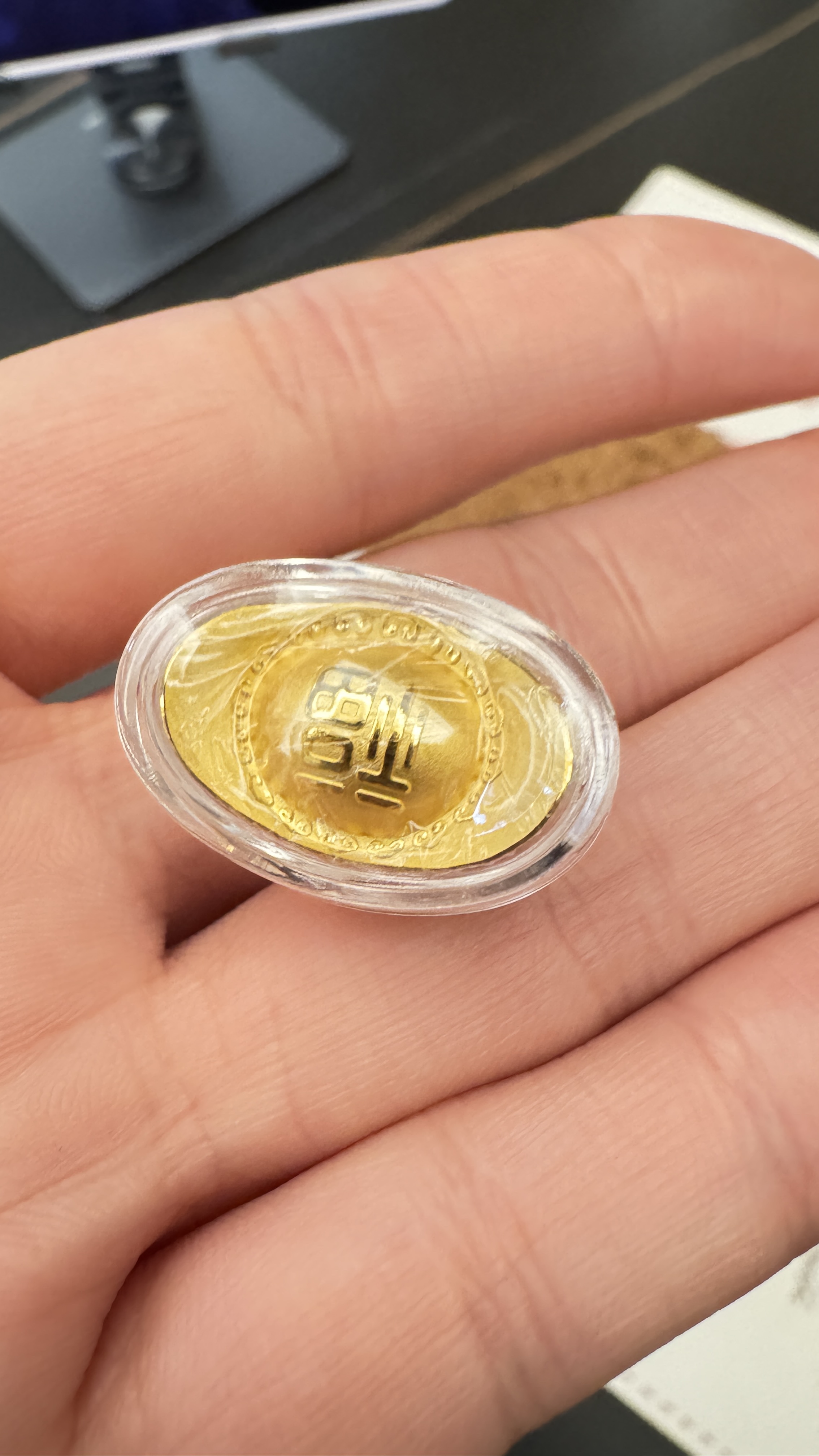 周大福足金黄金投资金元宝足金999.9吉祥福字金条EOI3计价收藏礼物