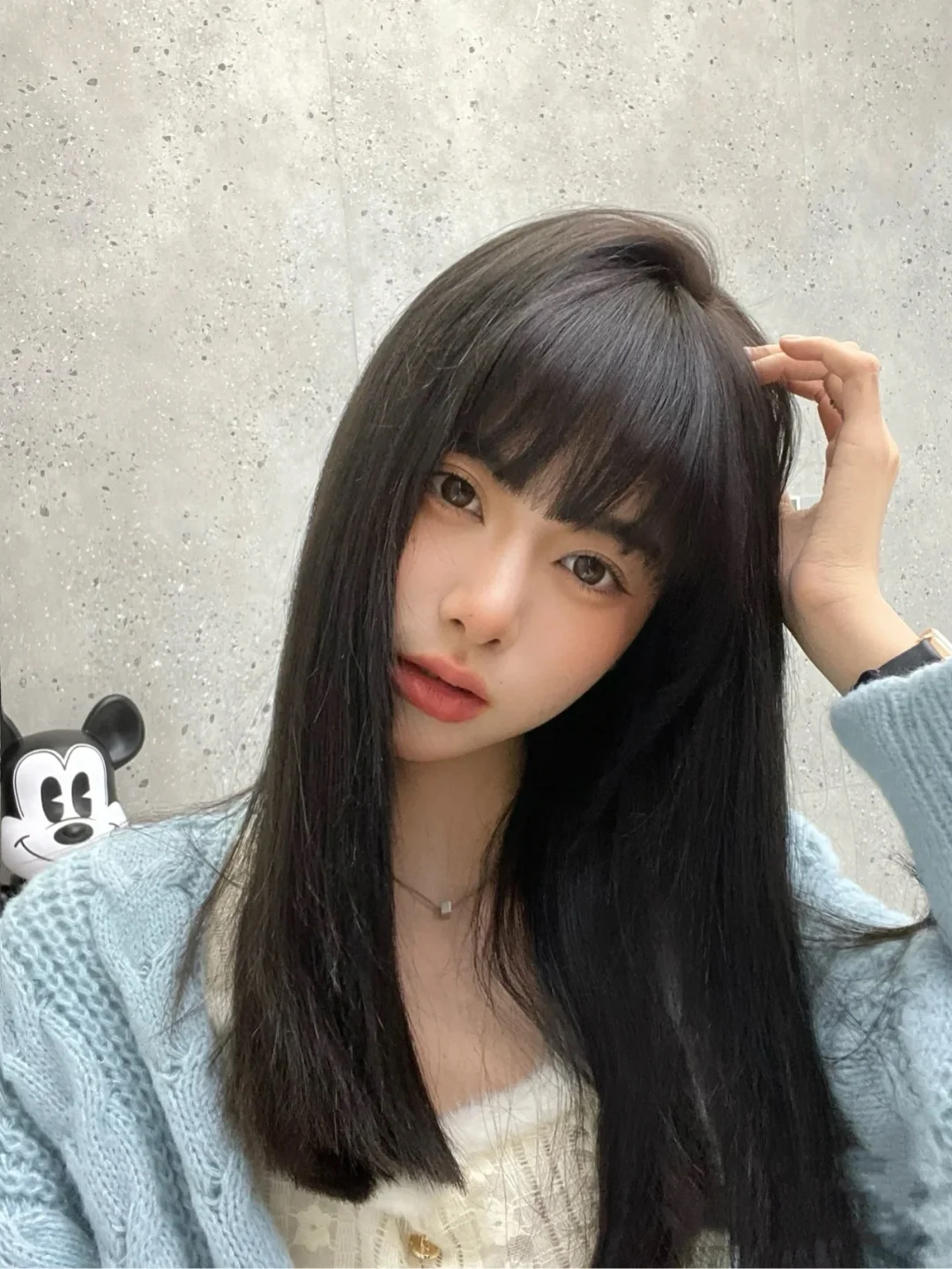 真我黑长直漫画齐刘海假发套 全真发整顶设计 自然隐形无痕贴合 长发飘逸顺滑