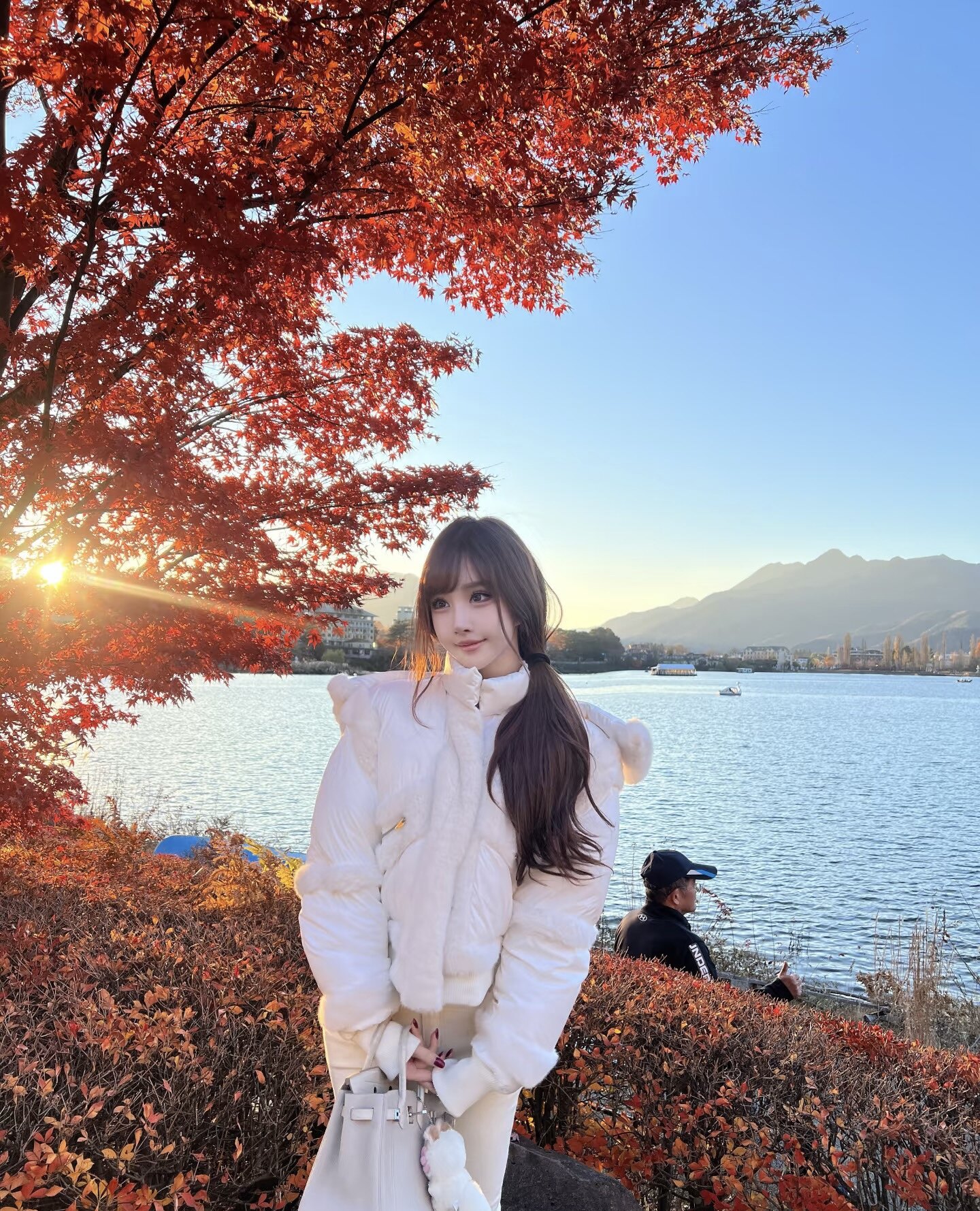 RUOYU若语半永久韩女裤 加绒修身设计保暖不臃肿 高腰小脚裤型拉长比例