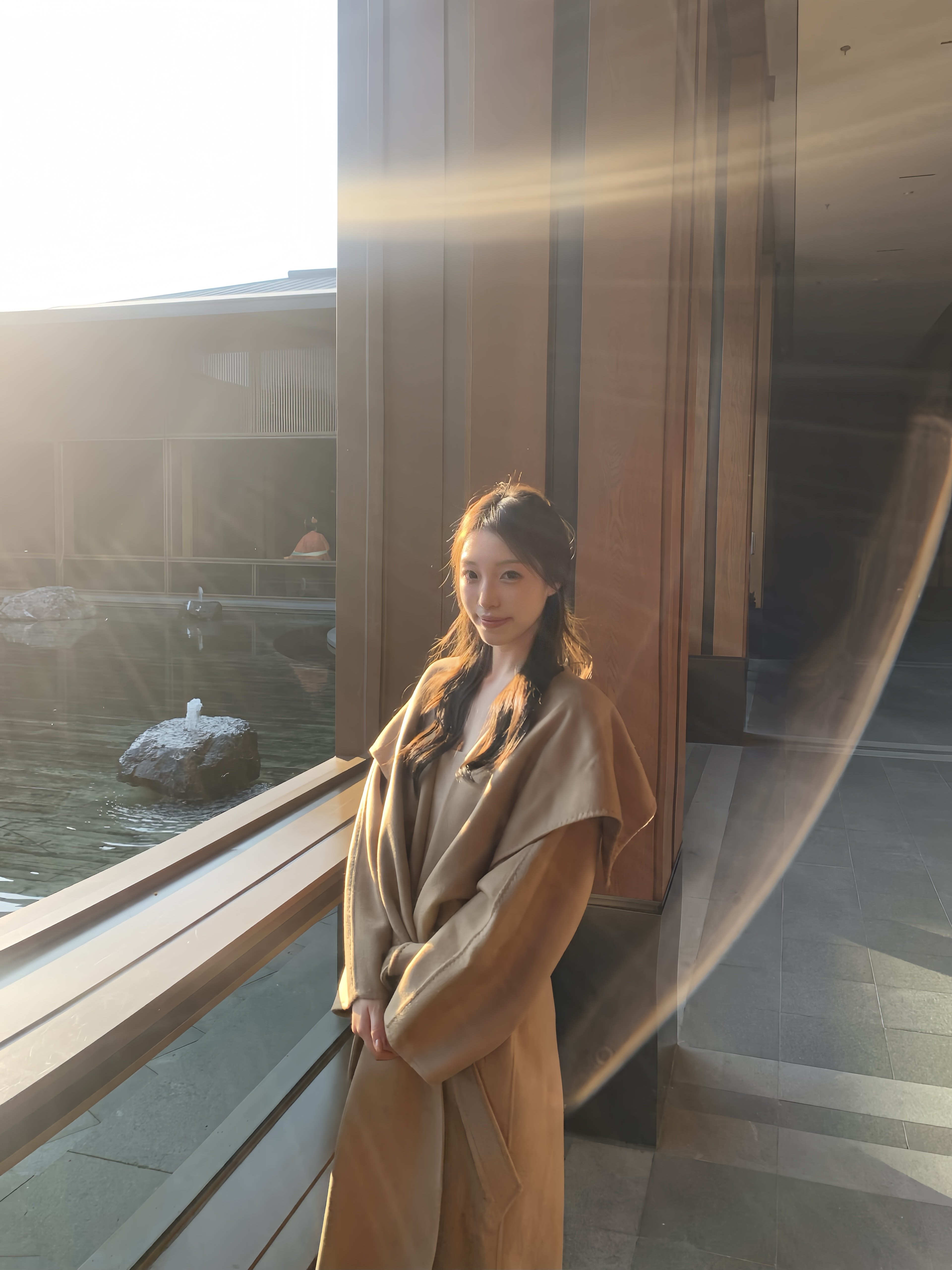 JIUCHIC|M家Rienza大翻领双面水波纹山羊绒大衣