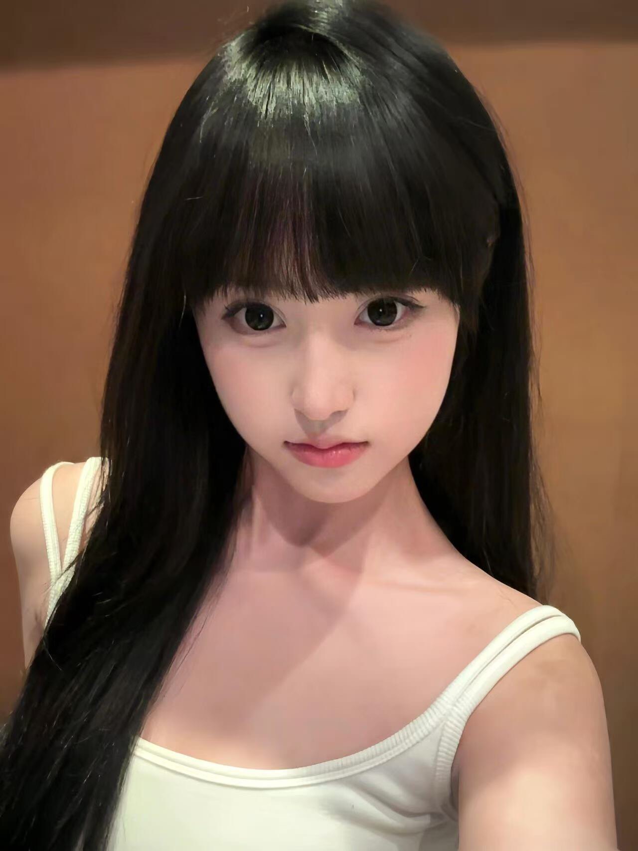 真我黑长直漫画齐刘海假发套 全真发整顶设计 自然隐形无痕贴合 长发飘逸顺滑