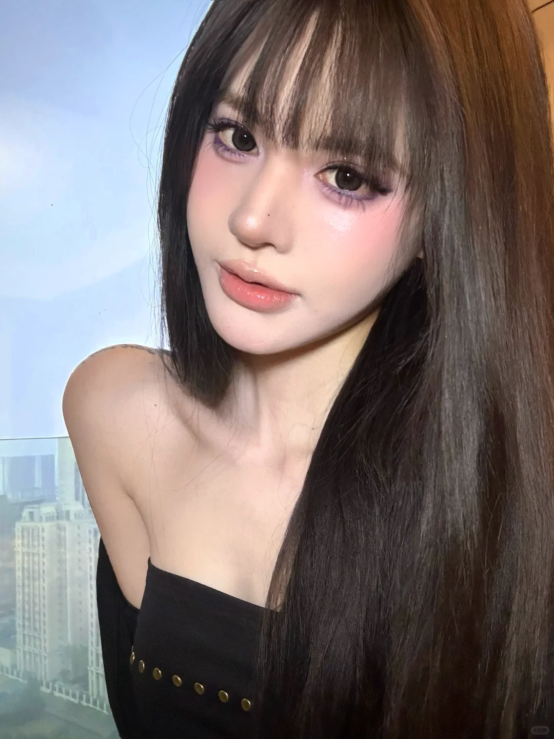 真我黑长直漫画齐刘海假发套 全真发整顶设计 自然隐形无痕贴合 长发飘逸顺滑