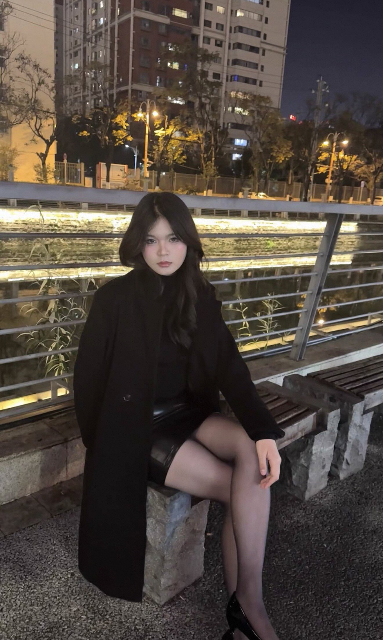 Young Girl Day韩系纯欲OL风 高腰显瘦PU皮包臀裙 中长款遮肉不压身高