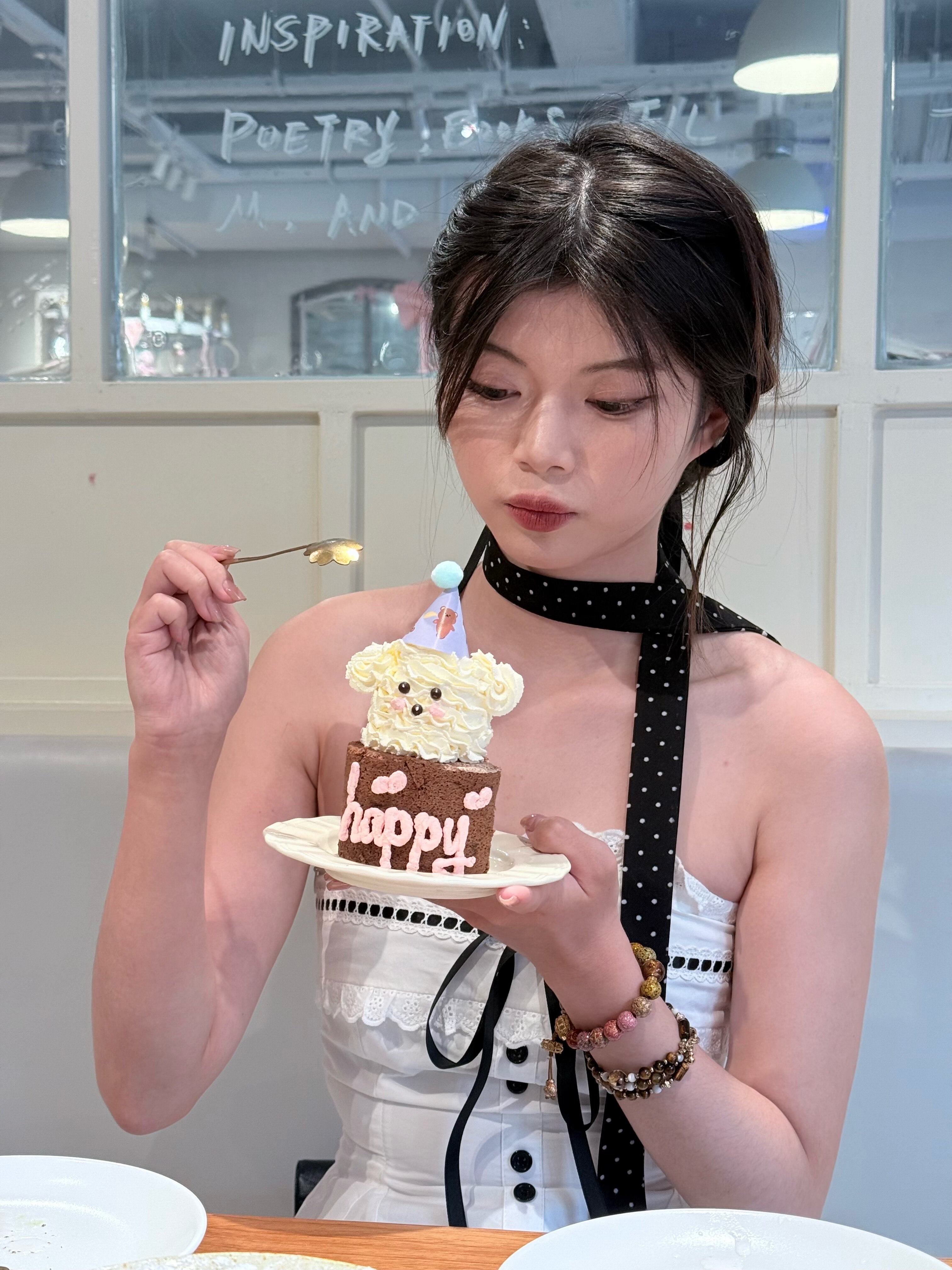 POPWEST韩女三件套 针织开衫+花边蝴蝶结吊带+波点短裙 一套搞定甜酷穿搭