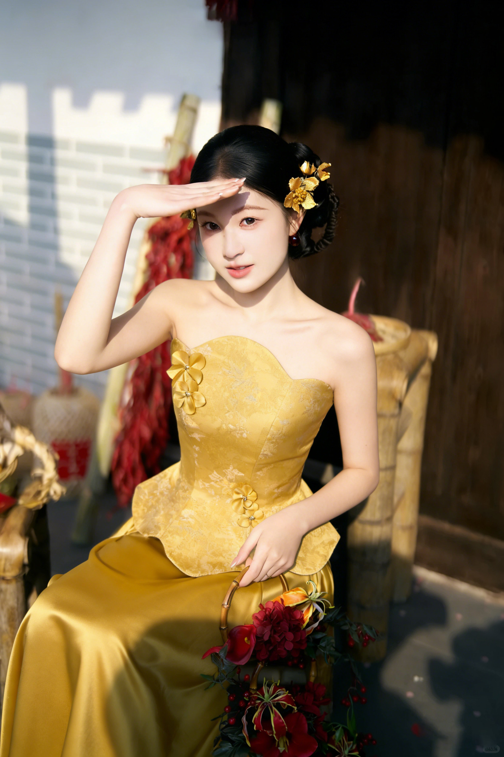 艾诗霓《金谣》新中式订婚礼服套装 晨袍+敬酒服+出门答谢三件套结婚订婚一件搞定