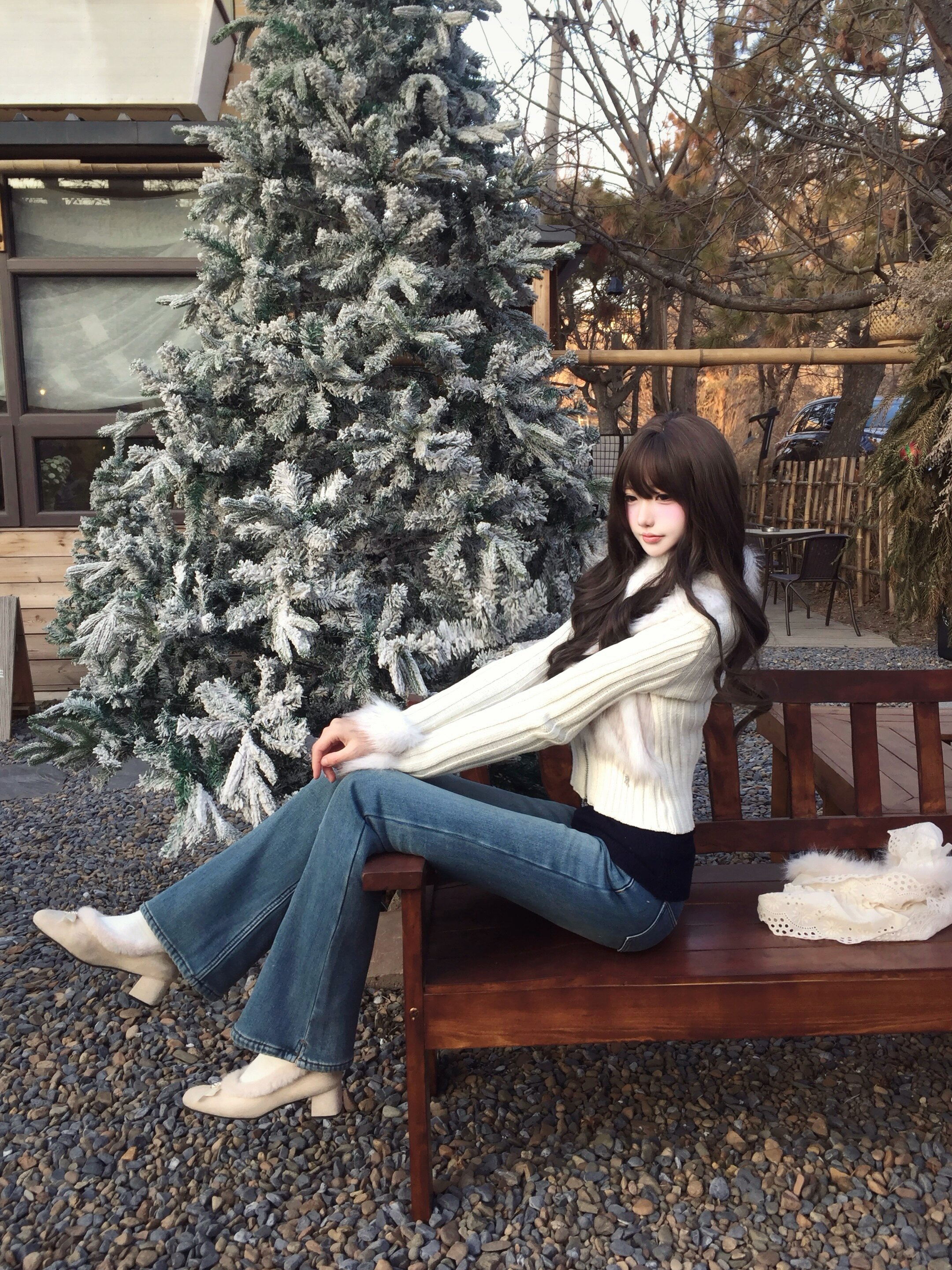 ABWLR秋冬复古微喇牛仔裤:高腰马蹄的显腿长神裤