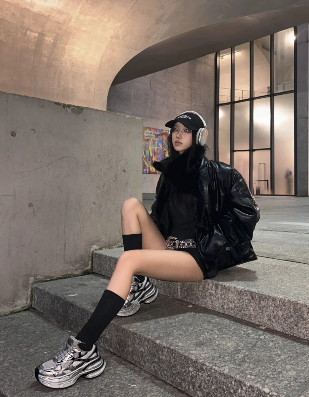 迪丽热巴同款骆驼银月老爹鞋 厚底增高拉长比例 银色系未来感十足