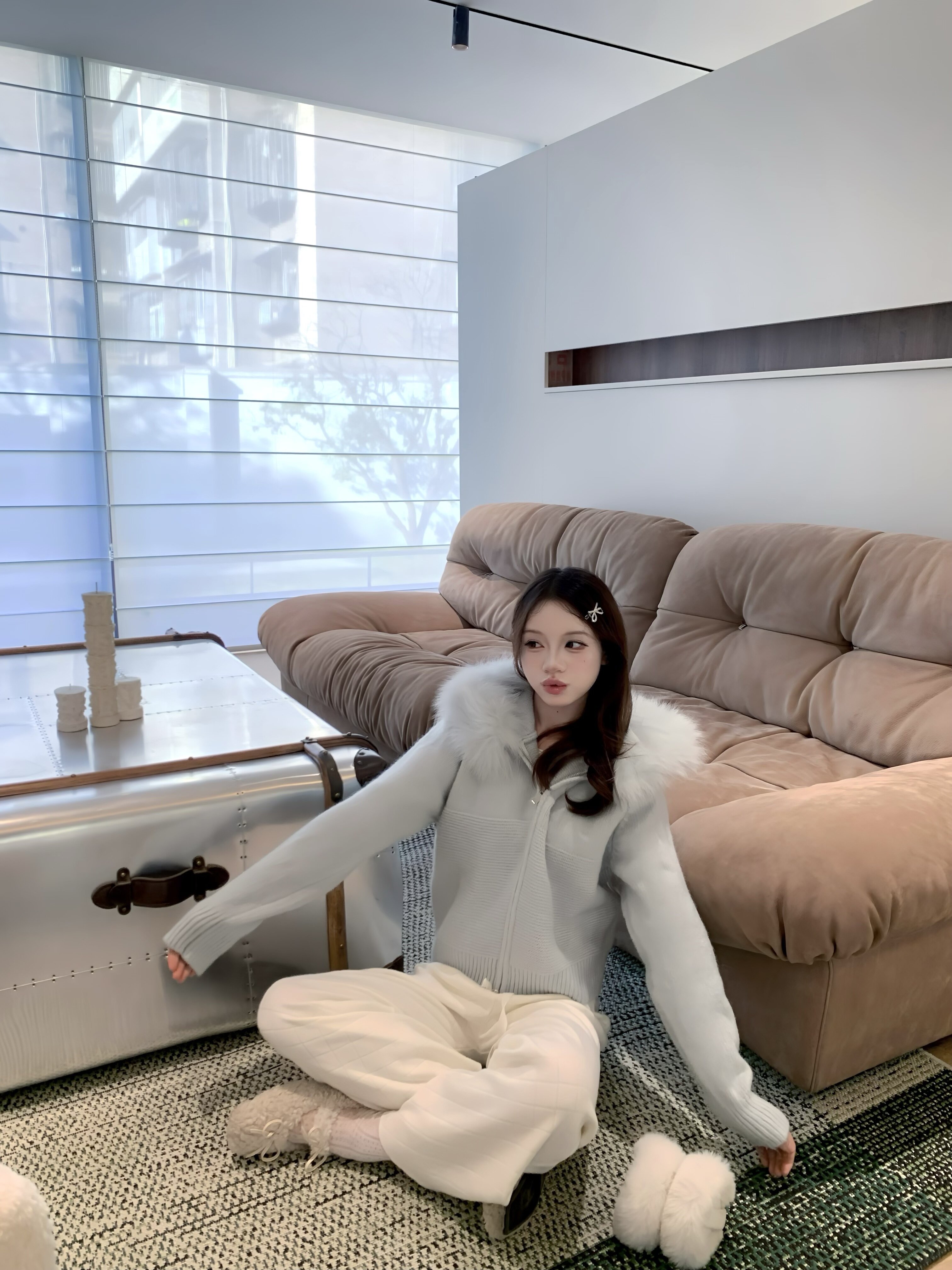 Kikimy「入春裤王」重磅机织格纹针织裤：高腰垂感的百搭显瘦美学