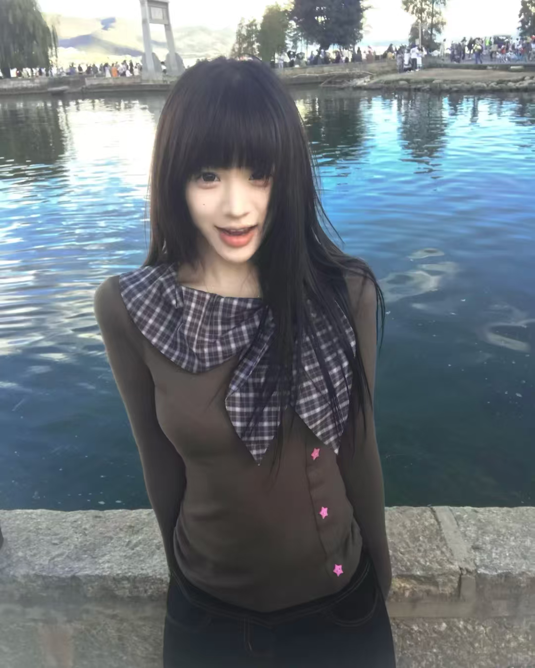 真我黑长直漫画齐刘海假发套 全真发整顶设计 自然隐形无痕贴合 长发飘逸顺滑