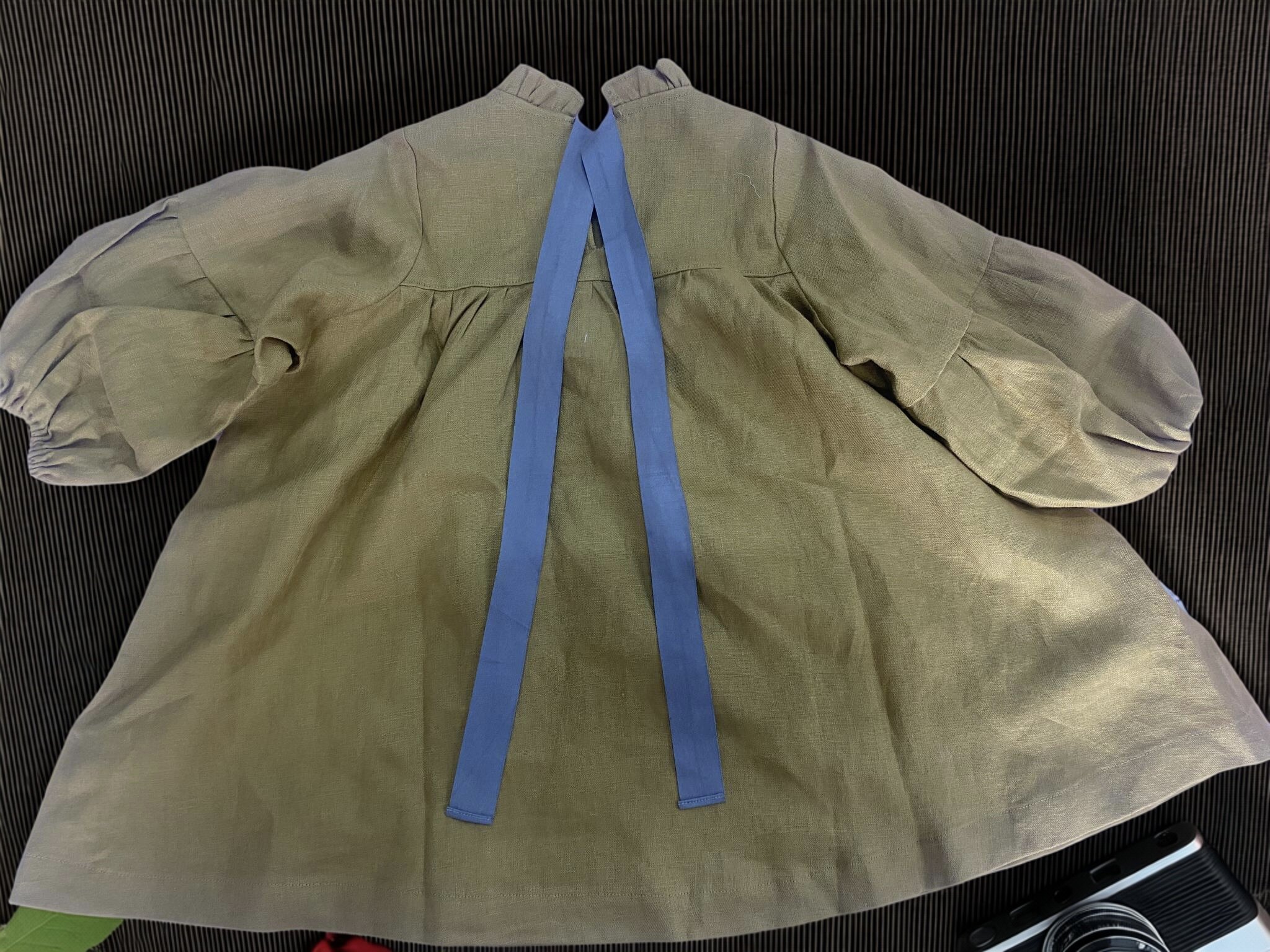 Customer photo for Caramel Yellow + Grey Sash (Machine Embroidery), 110cm