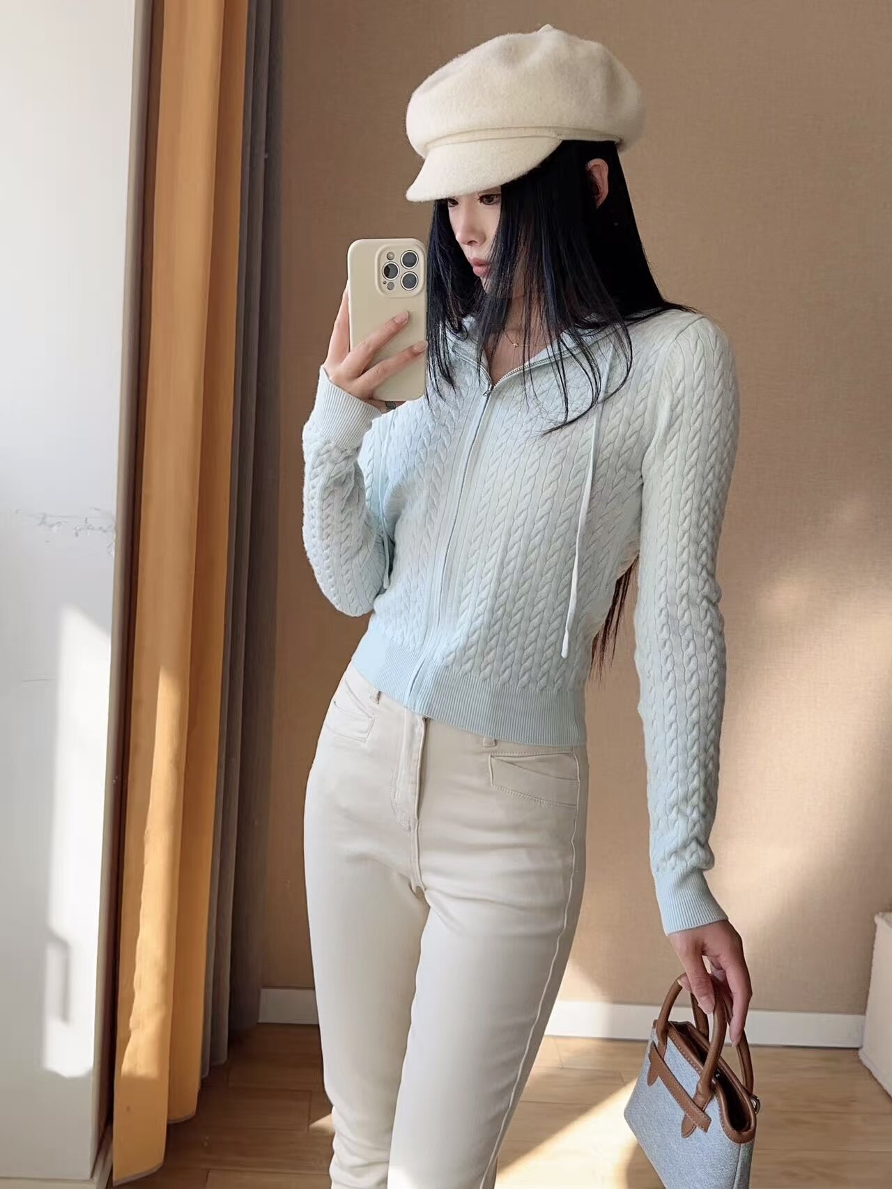 RUOYU若语半永久韩女裤 加绒修身设计保暖不臃肿 高腰小脚裤型拉长比例