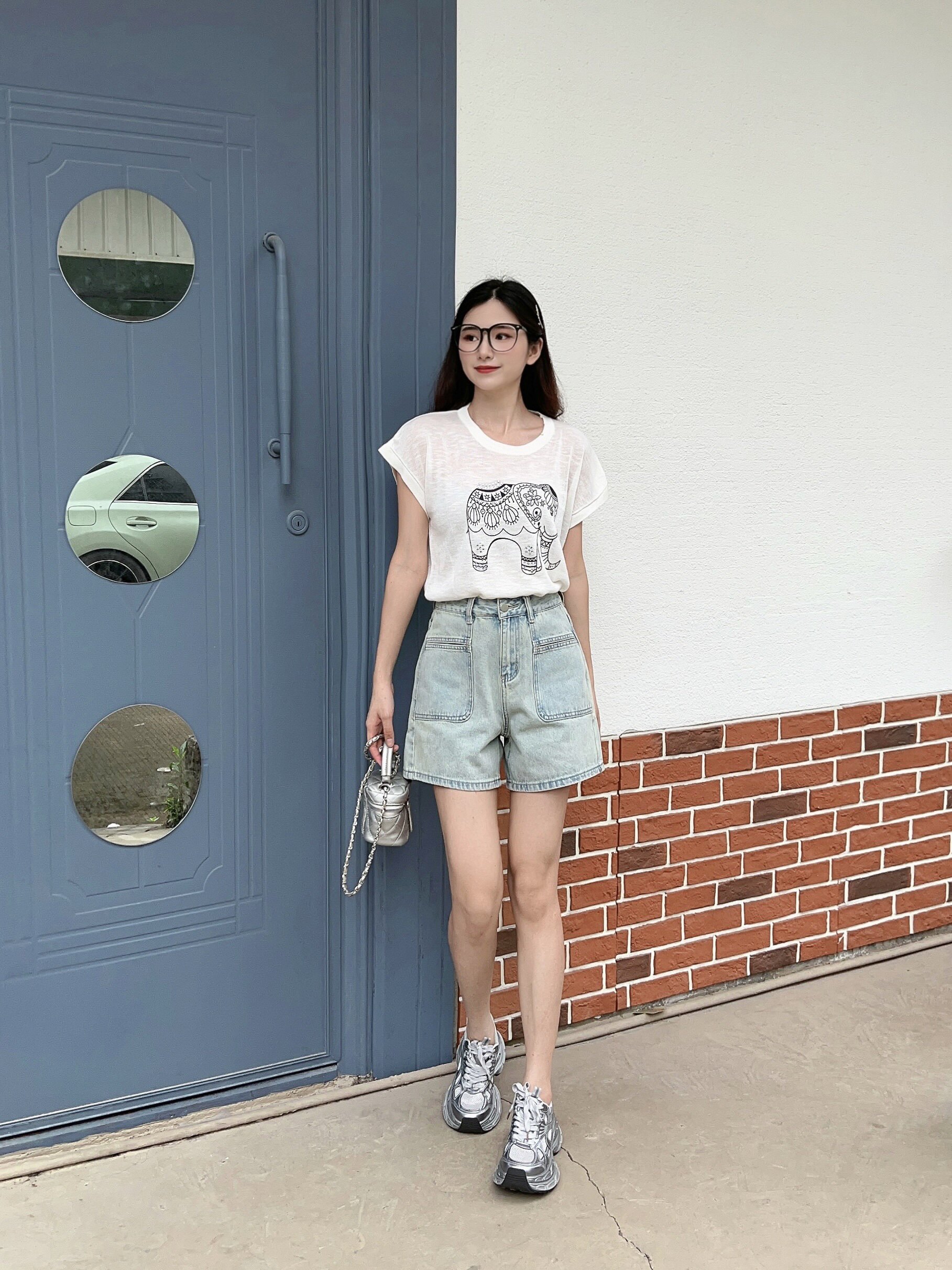 迪丽热巴同款骆驼银月老爹鞋 厚底增高拉长比例 银色系未来感十足