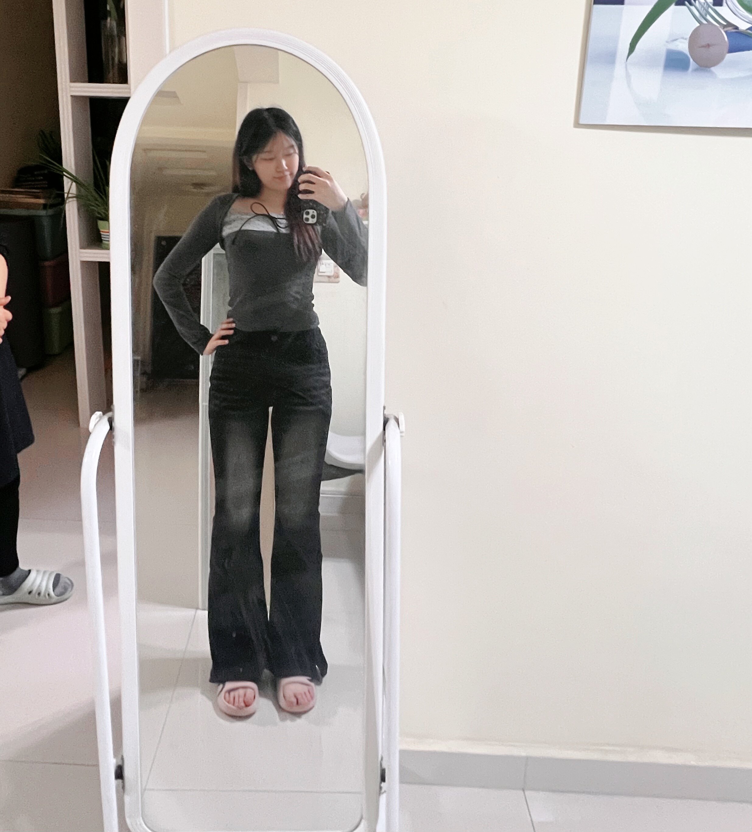 ABWLR秋冬复古微喇牛仔裤:高腰马蹄的显腿长神裤