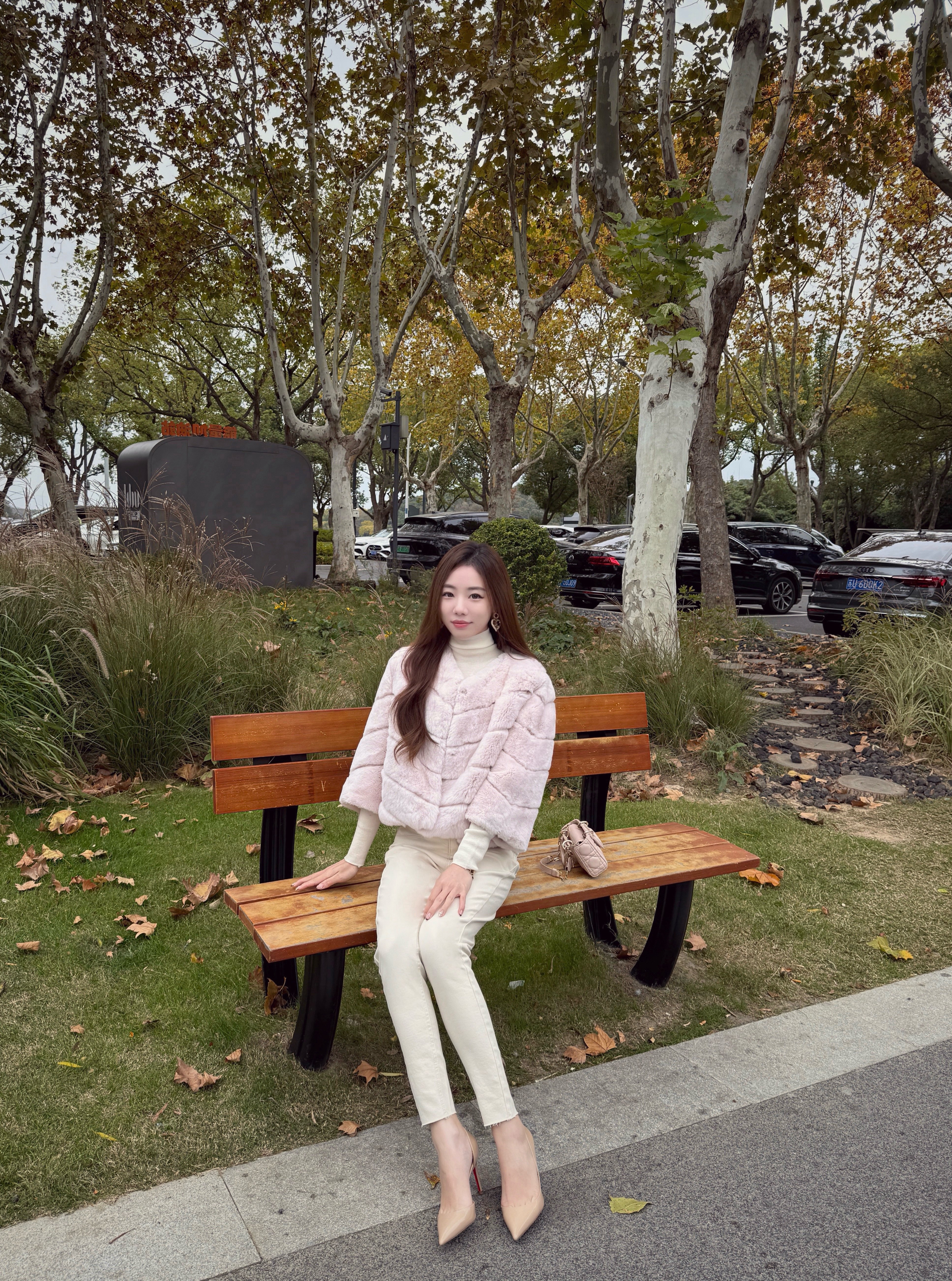 RUOYU若语半永久韩女裤 加绒修身设计保暖不臃肿 高腰小脚裤型拉长比例