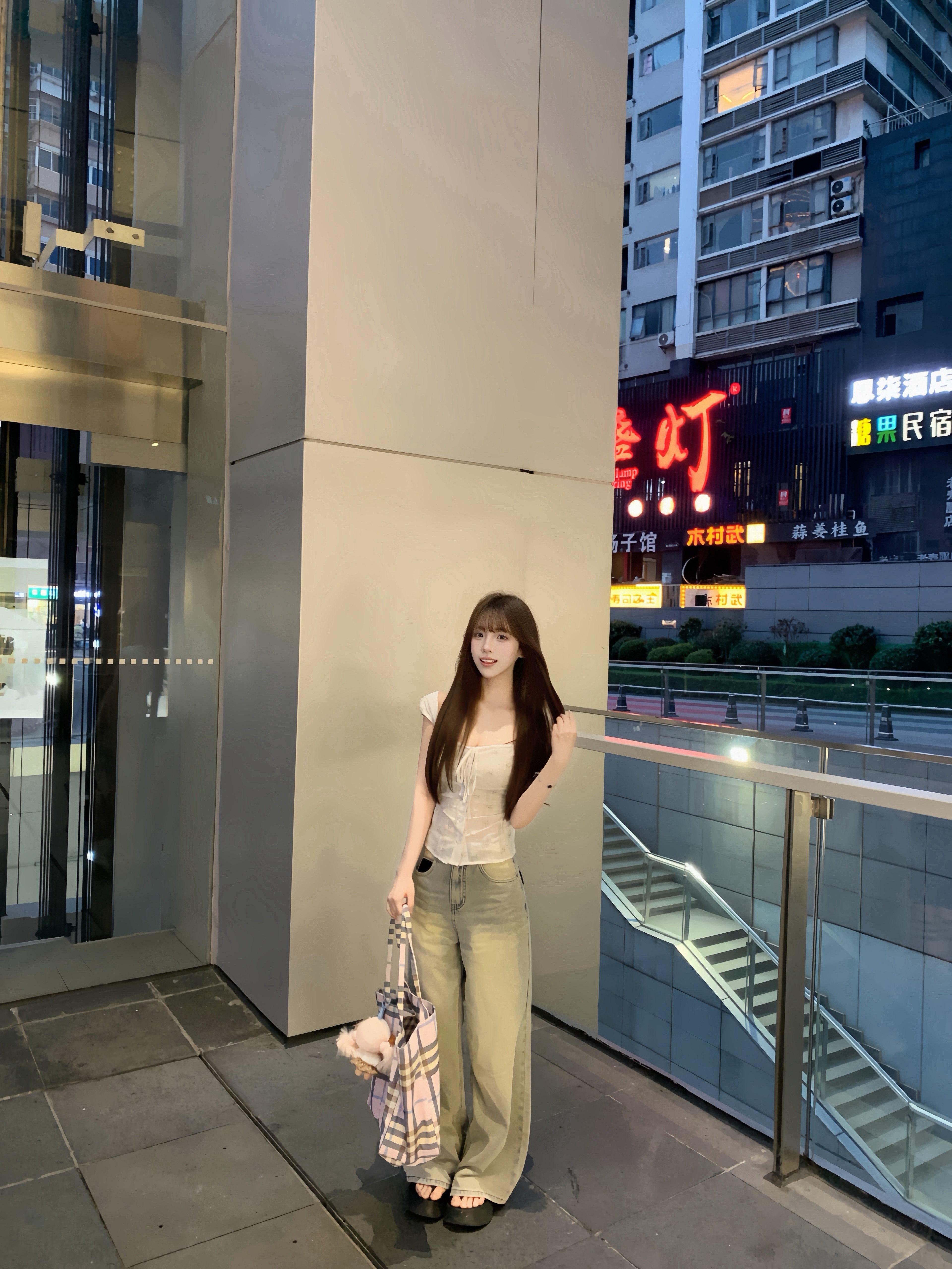 KENABSTUDIO春夏复古直筒牛仔裤 美式宽松拖地设计 阔腿裤型遮肉显瘦