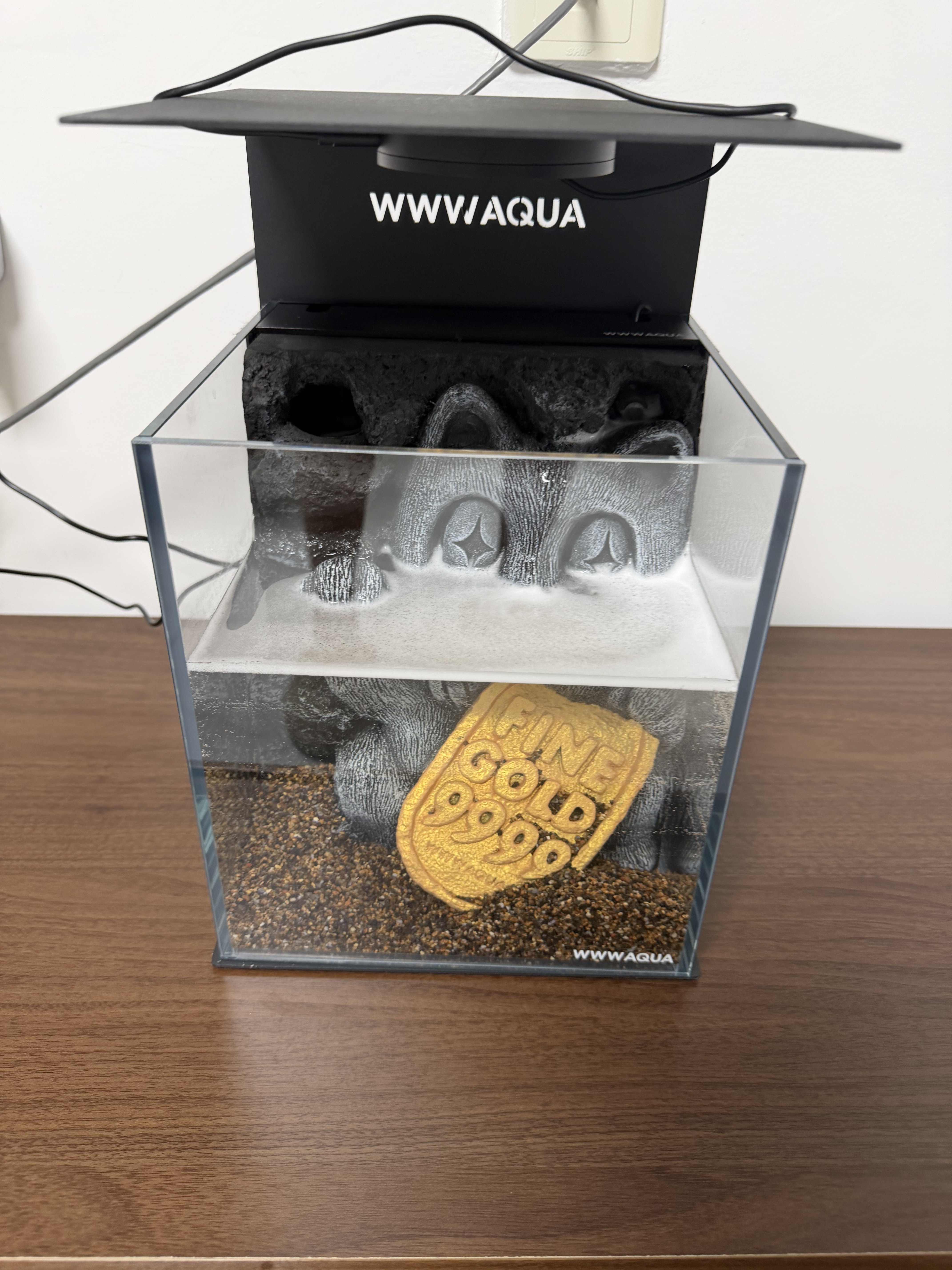 WWWAQUA來財系列招財貓家居玄關擺設鬥魚專用造景魚缸發財來財貓-淘寶