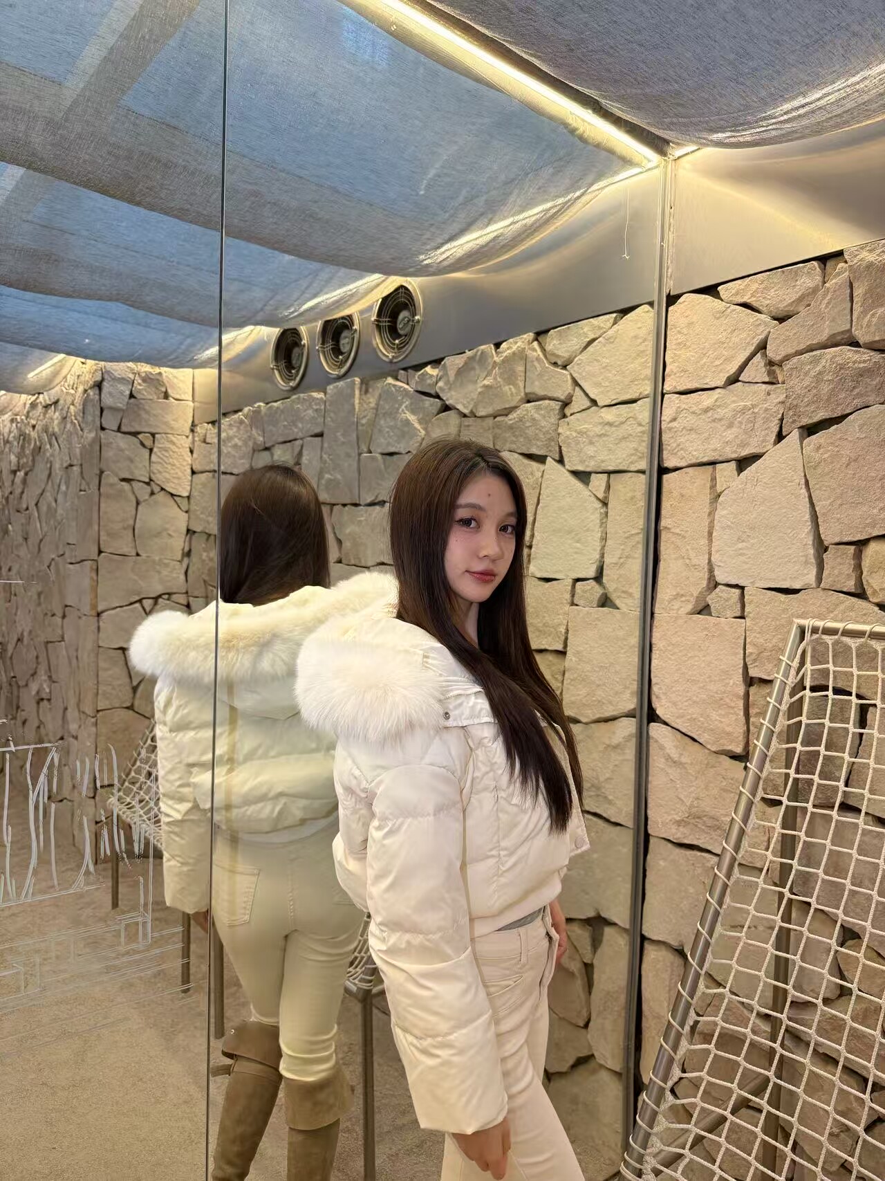 RUOYU若语半永久韩女裤 加绒修身设计保暖不臃肿 高腰小脚裤型拉长比例