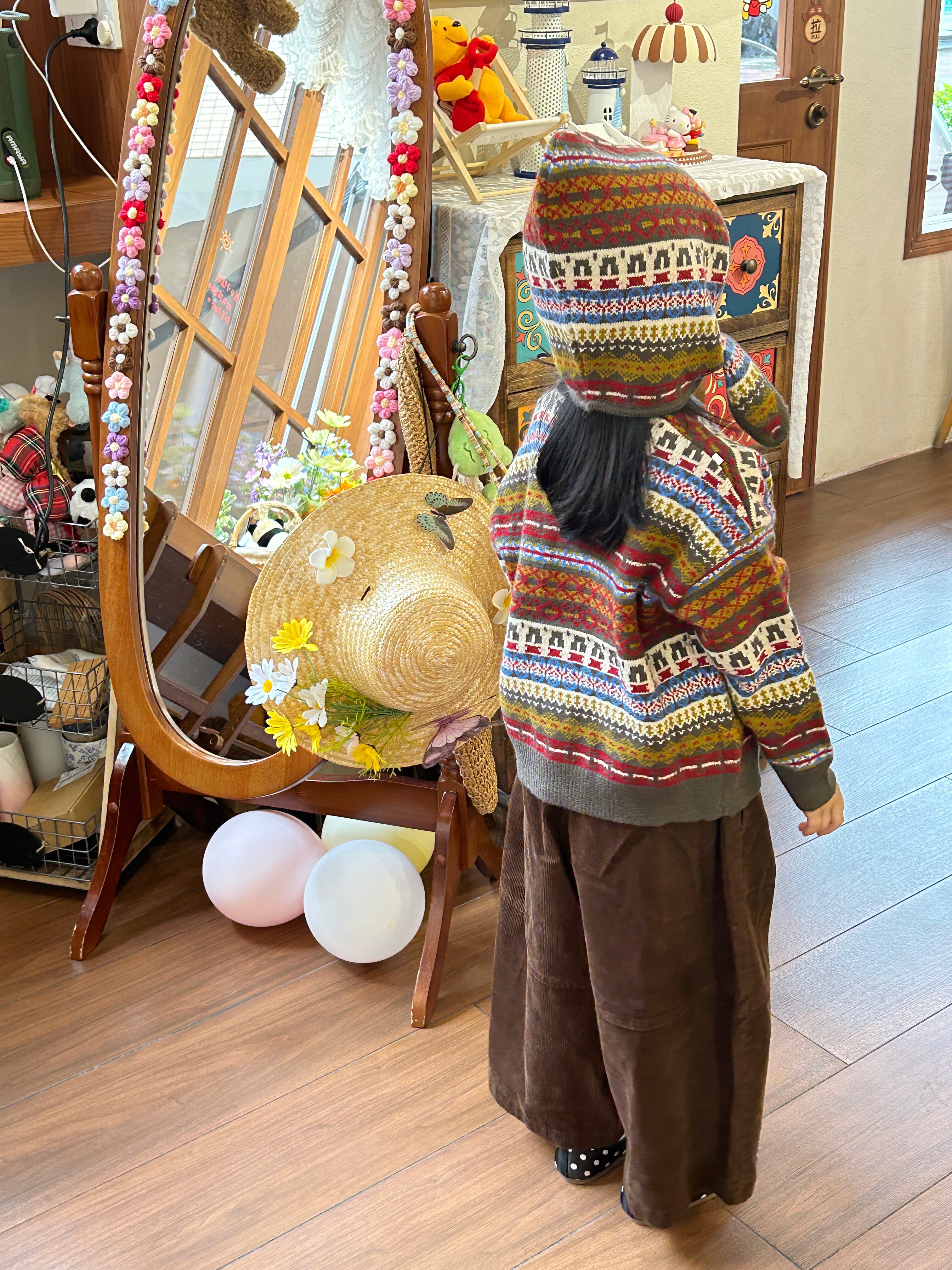 Customer photo for Red Fair Isle Cardigan, 120cm