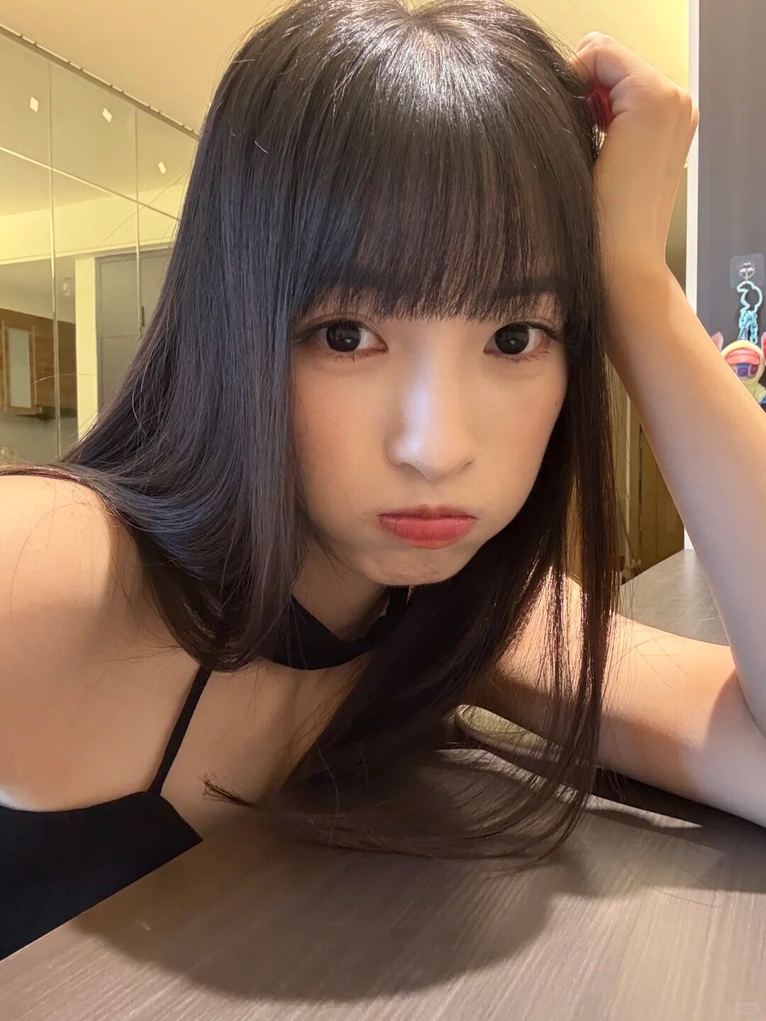 真我黑长直漫画齐刘海假发套 全真发整顶设计 自然隐形无痕贴合 长发飘逸顺滑