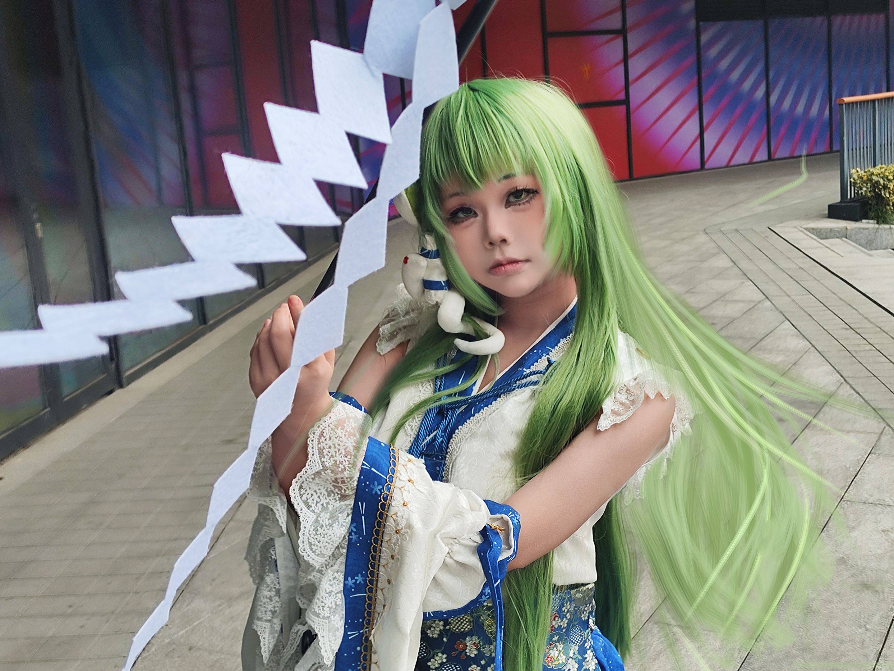 現貨】星雨魔法店原創東方Project二設東風谷早苗cosplay巫女服-淘寶