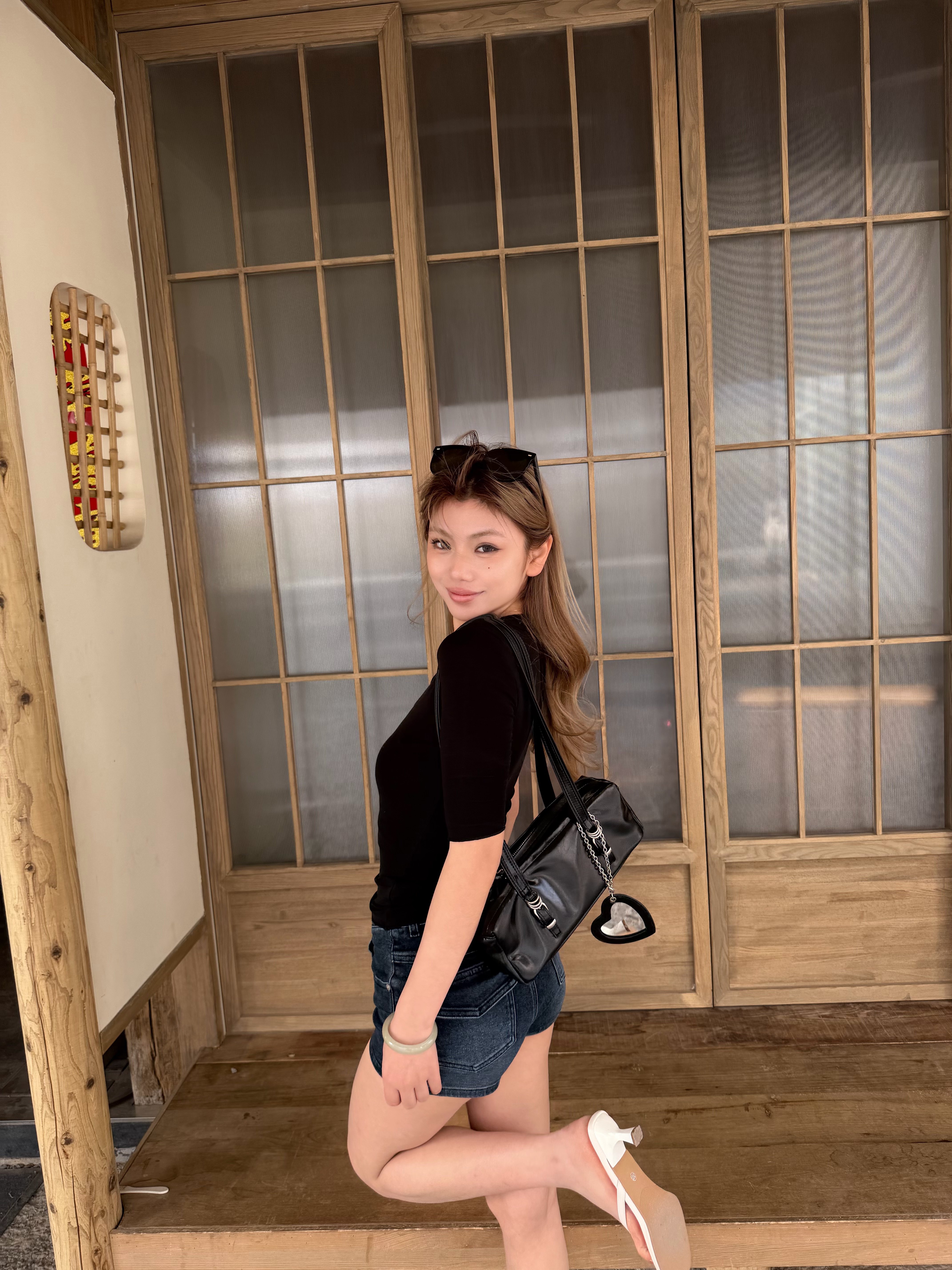 黑泽玄七2026春季新款微胖T恤 大U领设计修饰锁骨更显瘦 五分袖遮肉不勒手臂