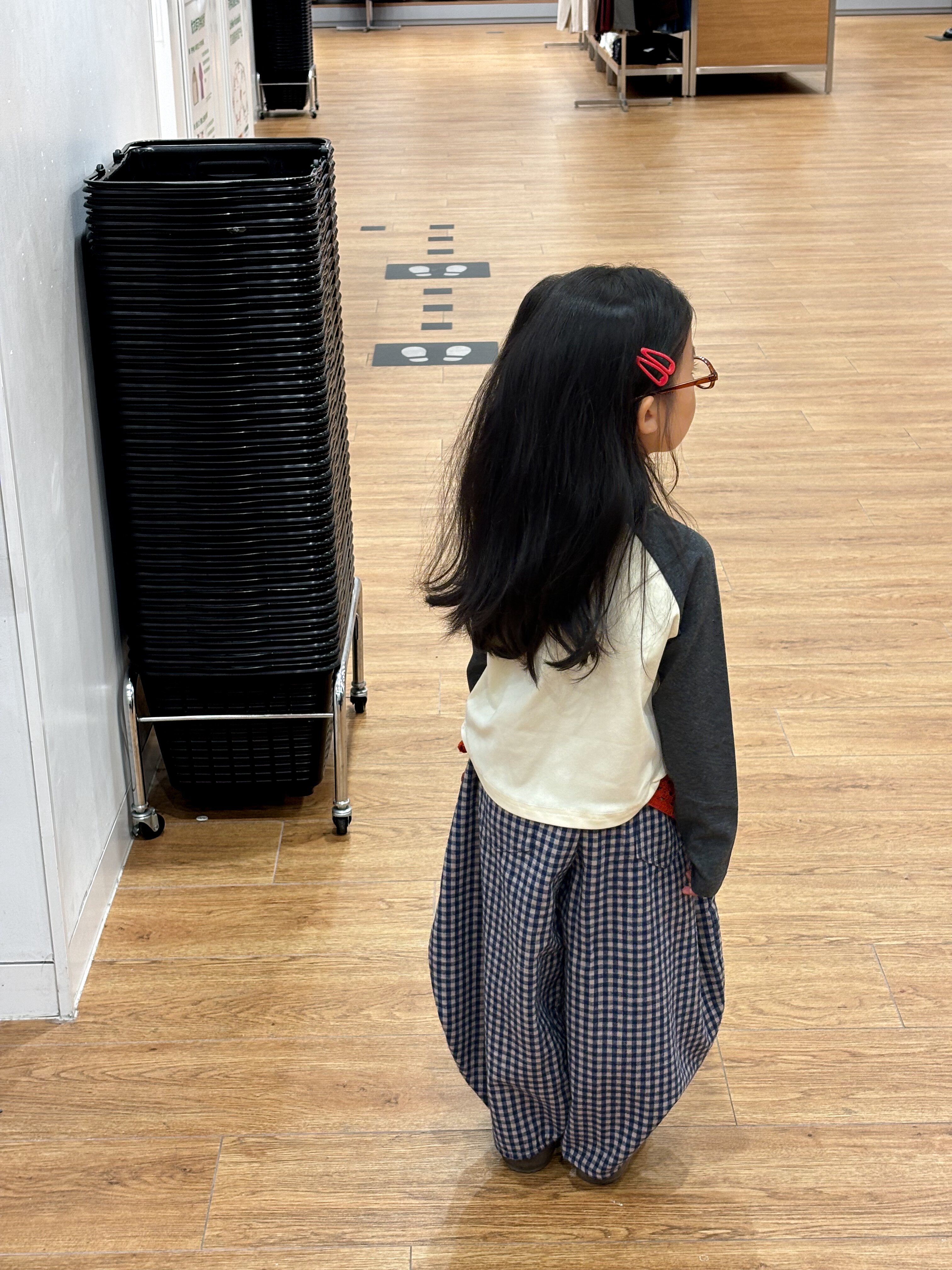 Customer photo for Blue Plaid Pants, 110cm