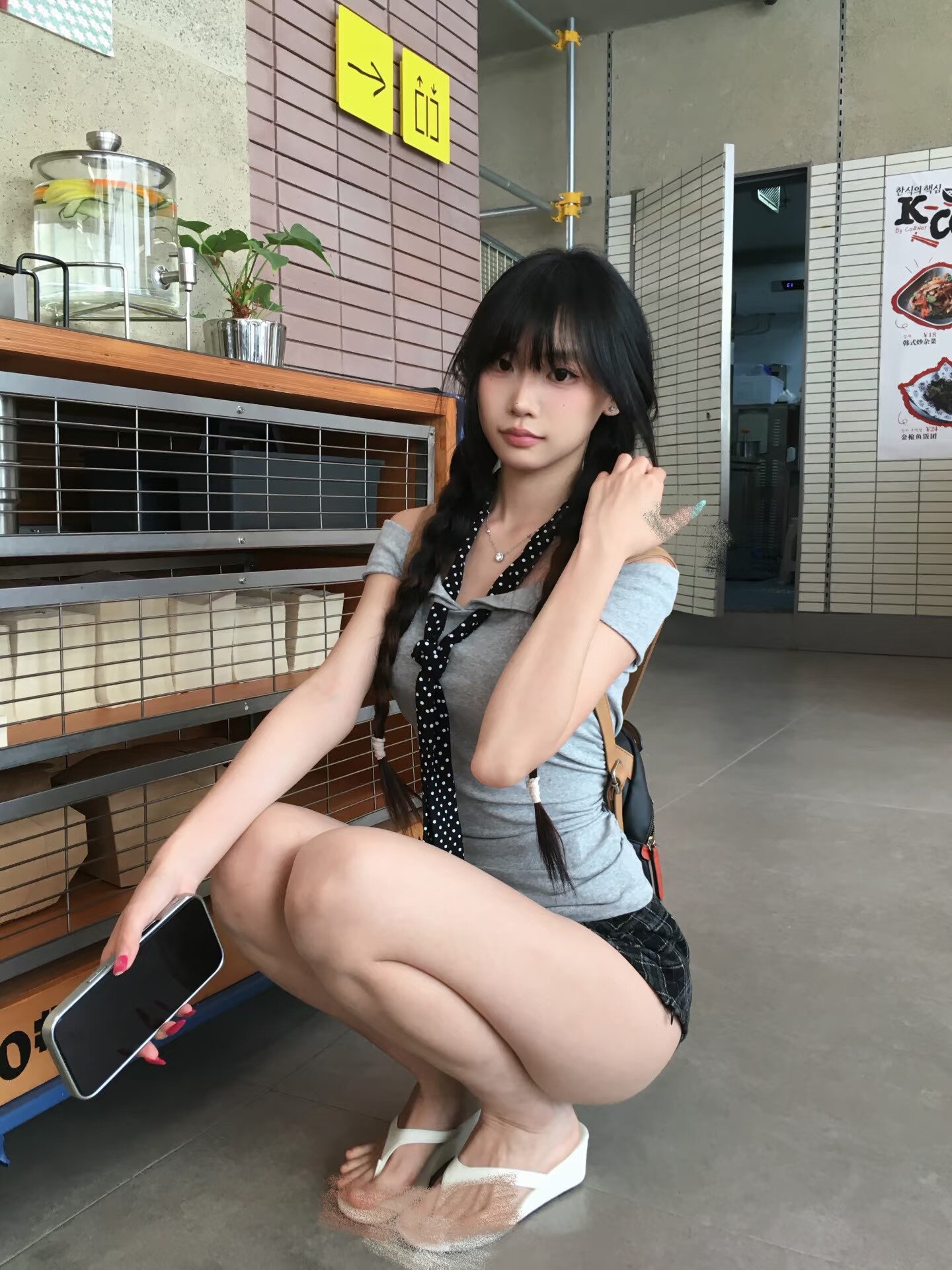 SiCii复古韩系低腰包臀裙 格纹短裙显瘦辣妹风 防走光侧拉链毛呢质感高级