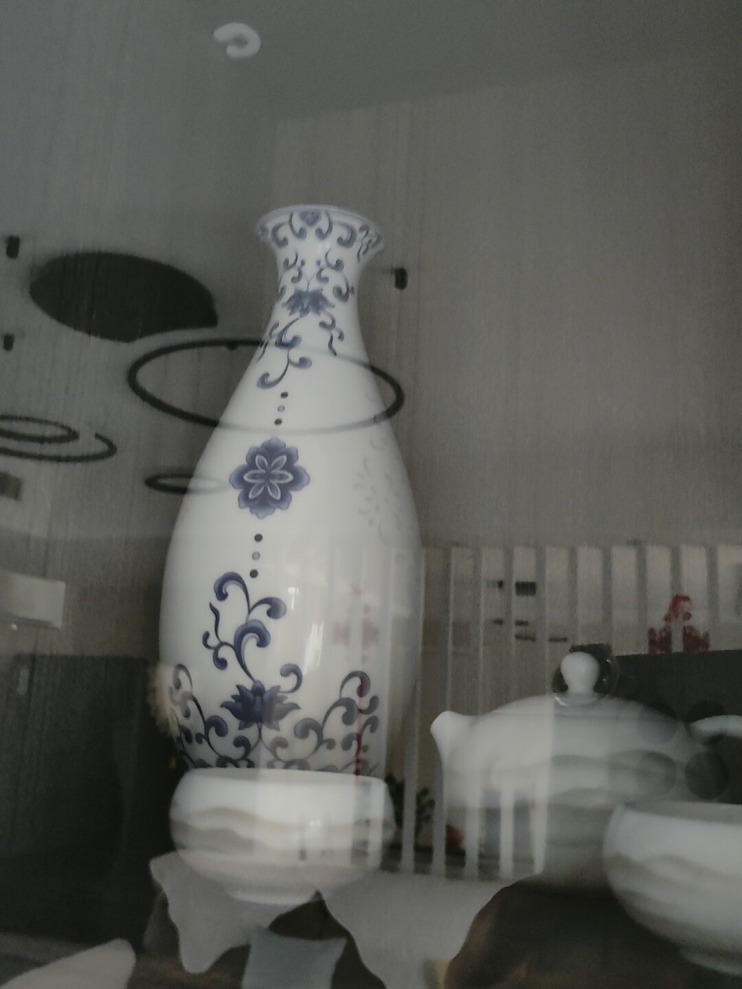 景德鎮官方陶瓷透光青花玲瓏瓶臥室創意桌面裝飾品中式玄關花瓶-淘寶