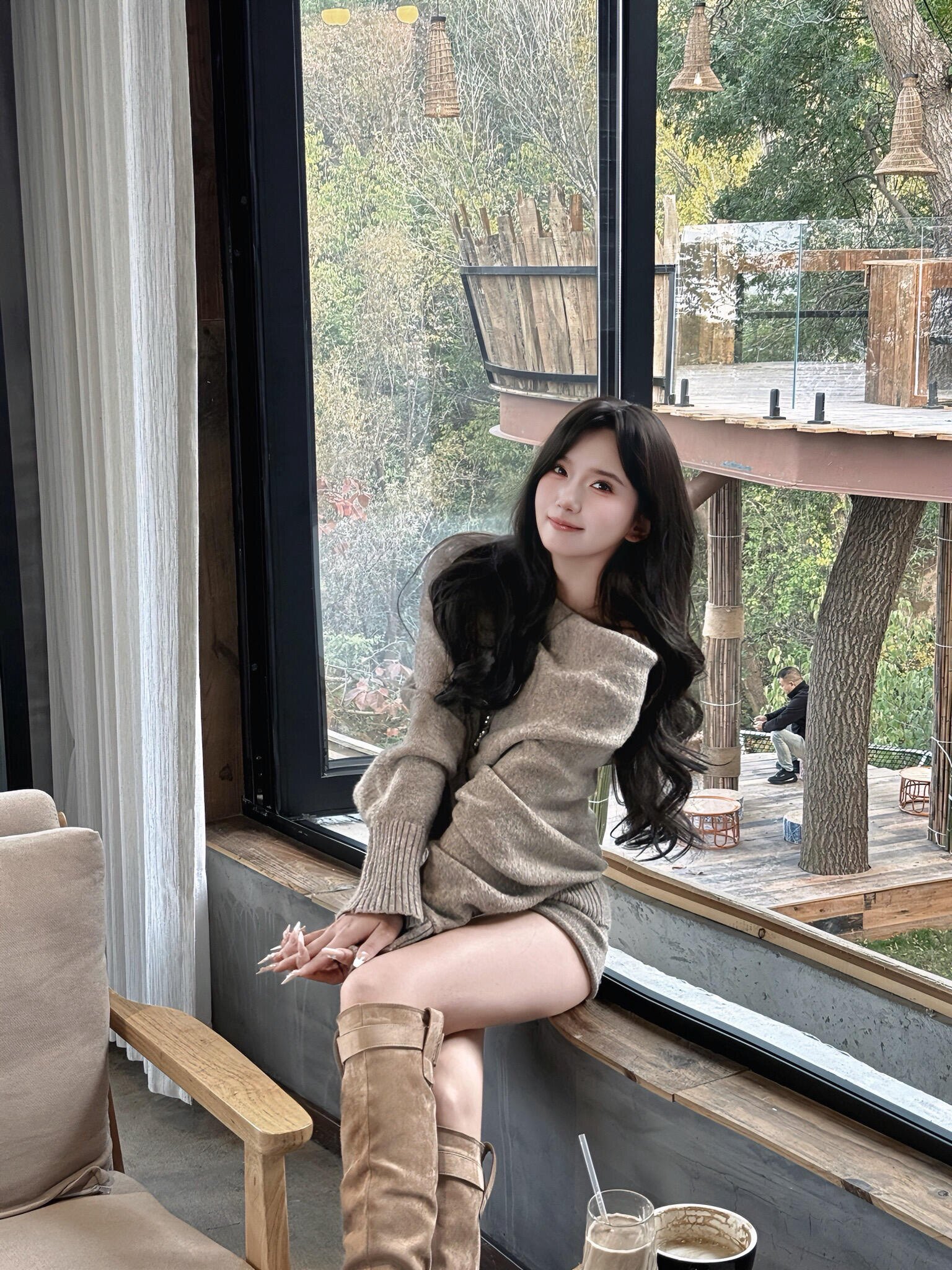 骄屿女鞋真皮尖头细跟显瘦长靴：堆堆褶皱的又甜又飒美学