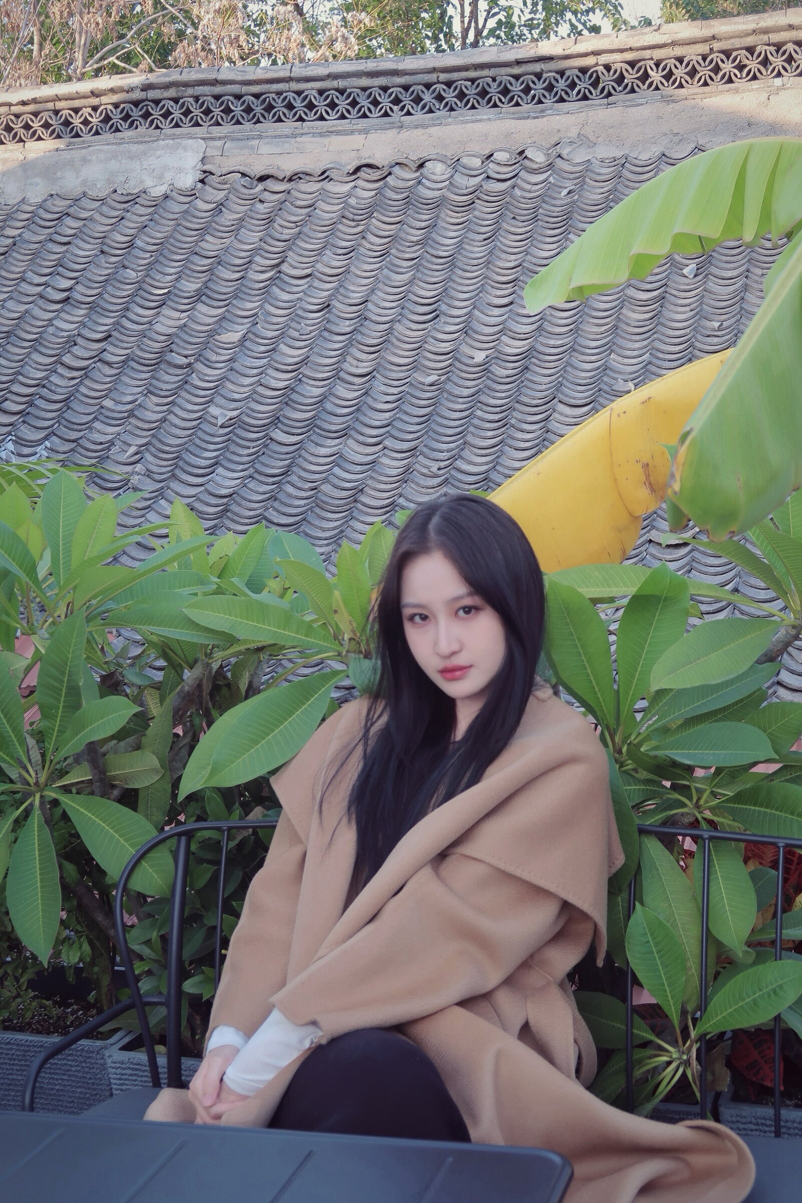 JIUCHIC|M家Rienza大翻领双面水波纹山羊绒大衣