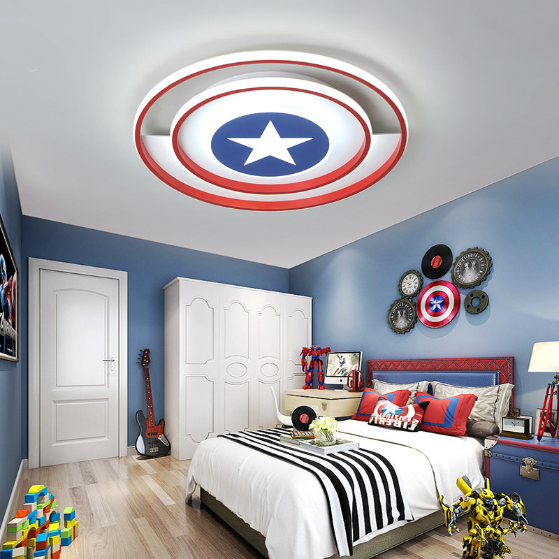 Captain America Children's room lights Ceiling lights Master bedroom room boys Simple modern creative Nordic Cartoon lamps