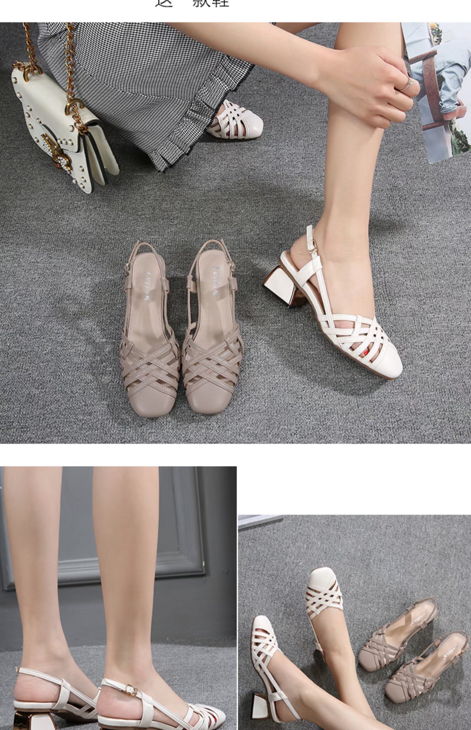 Dép nữ cỡ lớn 41-43 Phiên bản Hàn Quốc của gió thần tiên hoang dã Baotou thích hợp cho đôi chân rộng mỡ dày với giày dệt - Sandal sandal nữ