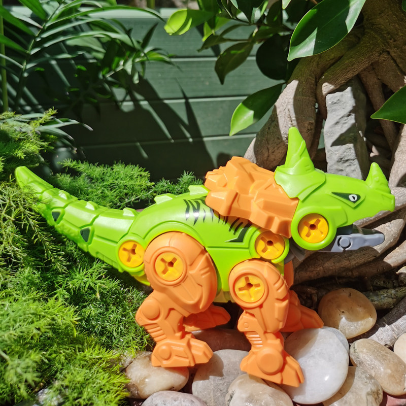 Screw-screw assembly of dinosaur toys Dismantling Children's Building Blocks Combined Egg Bullies Dragon Triangle Dragon Boy Gift Girl