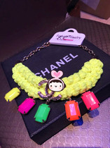 Fluorescent Woven Candy Color Big Gem Clavicle Necklace